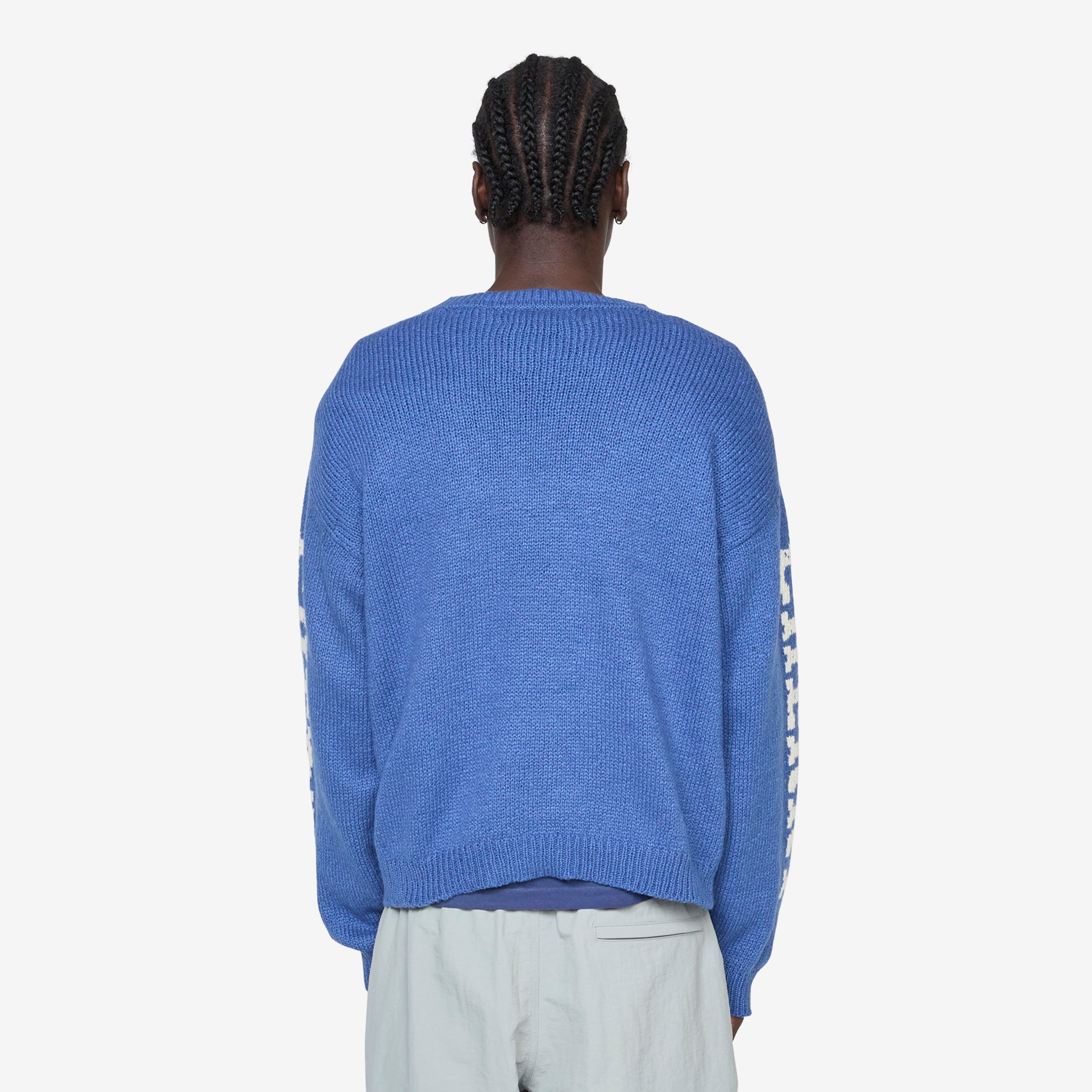 Premium Cotton Knit Crewneck Sweater for Men & Women - Soft Steel Blue Pullover - Perfect for Casual Wear, Office & Fall Layering