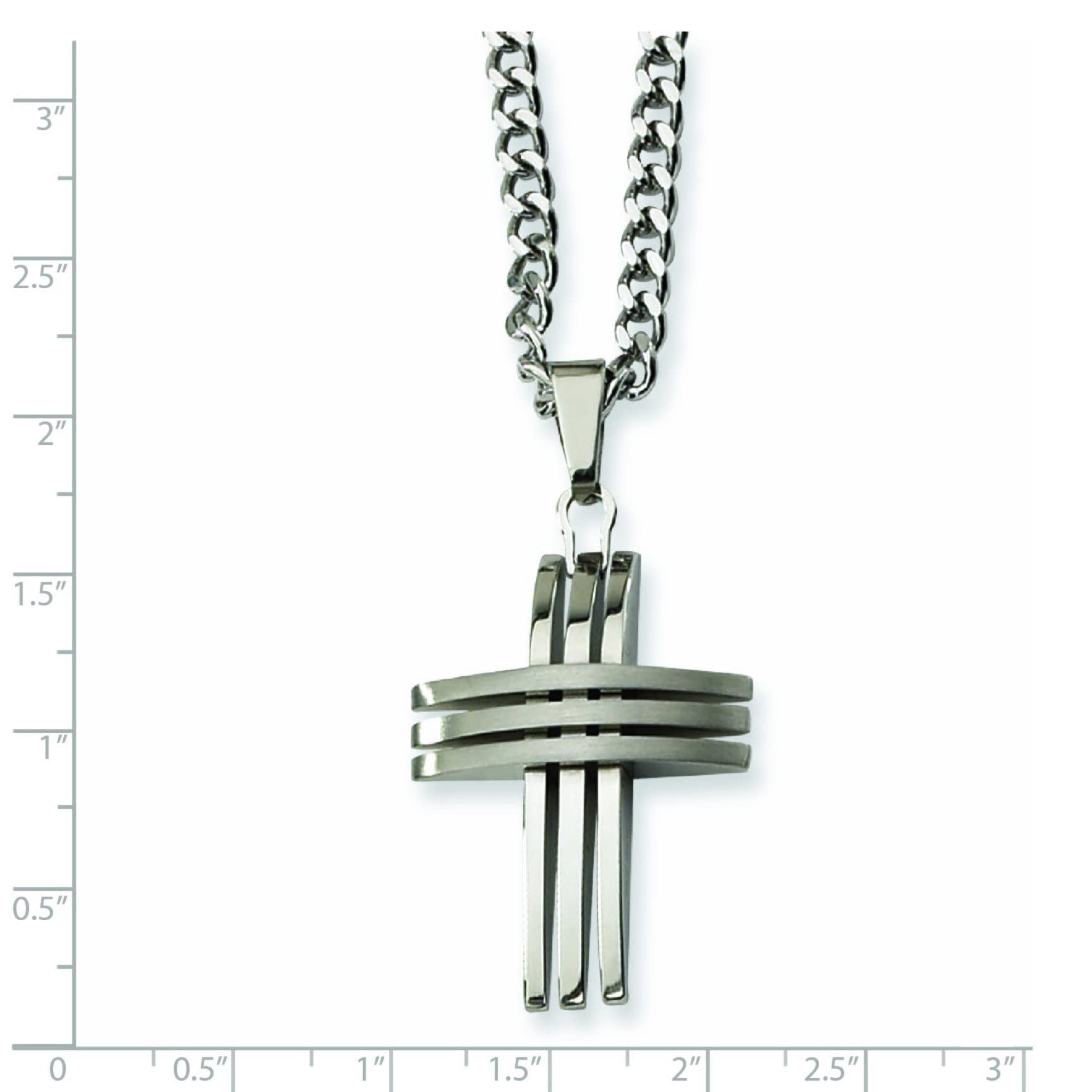 FindingKing Stainless Steel Cross Necklace for Men - 24 Inch Religious Jewelry - Perfect for Gifts, Church, Weddings & Everyday Wear