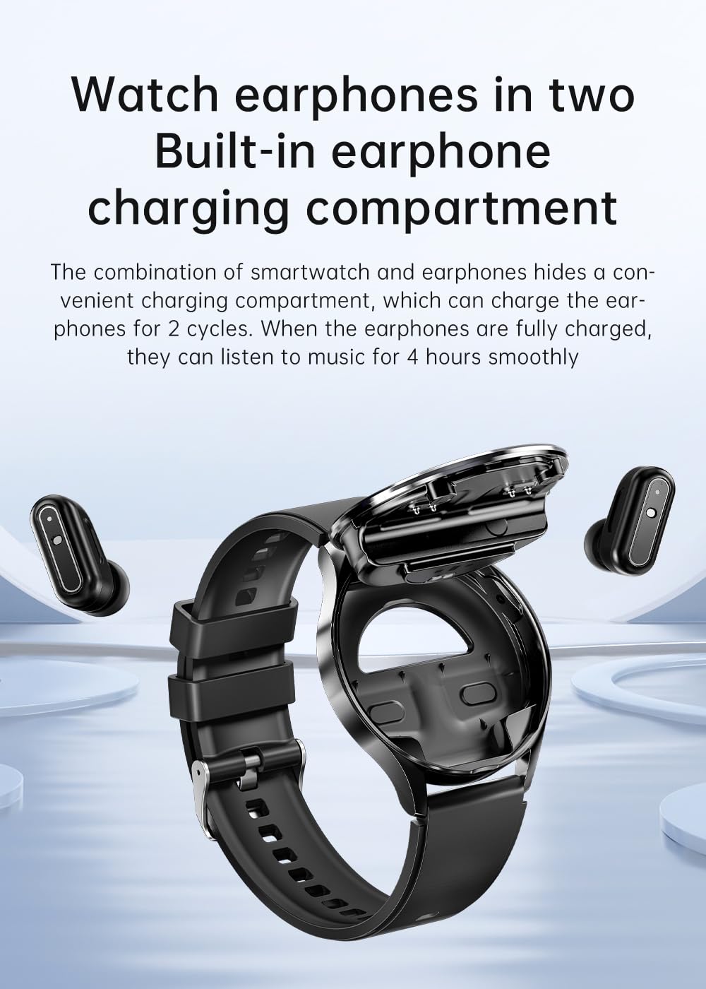 X10 Smart Watch with TWS Earbuds - Fitness Tracker with Heart Rate, Blood Pressure, SpO2 & Sleep Monitor - Waterproof Activity Watch for Men & Women - Compatible with iPhone, Samsung & Android Phones - Perfect for Workouts, Running & Daily Health Tracking