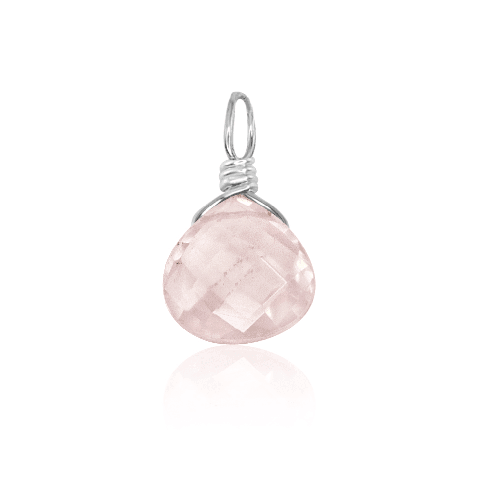Natural Rose Quartz Teardrop Pendant Necklace - Healing Crystal Jewelry for Women, Gift for Her, Valentine's Day & Spiritual Wellness