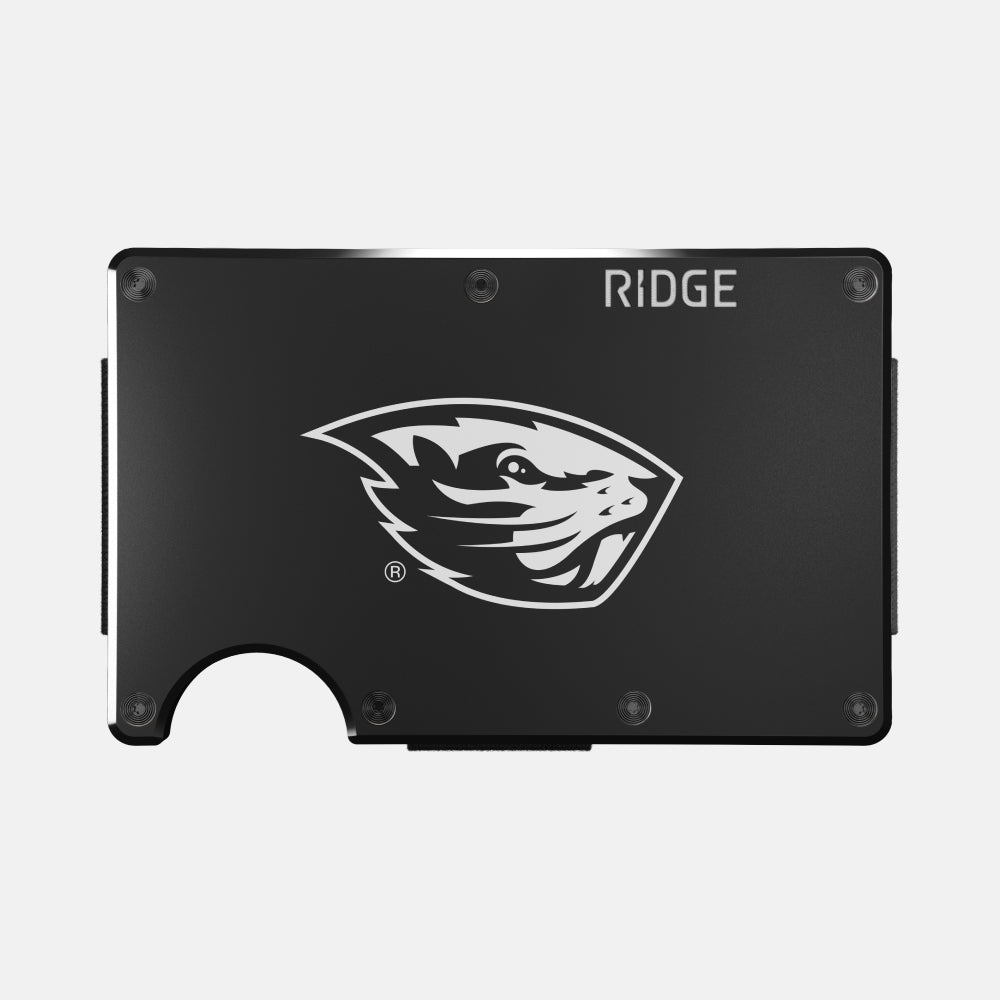 Ridge Wallet for Men & Women - Slim RFID Blocking Minimalist Front Pocket Wallet - Oregon State Beavers Design - Perfect for Travel, Everyday Carry & Gifts