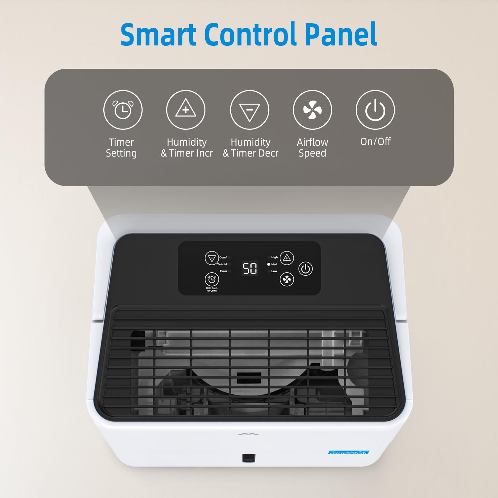 GARVEE 32 Pints Portable Dehumidifier for Basement & Large Rooms up to 3,000 Sq.Ft - Smart Home Dehumidifier with Built-in Pump, Drain Hose, Auto Shut Off - Ultra Quiet 24 Hour Timer - Perfect for Damp Basements, Bedrooms, Closets and RV Use