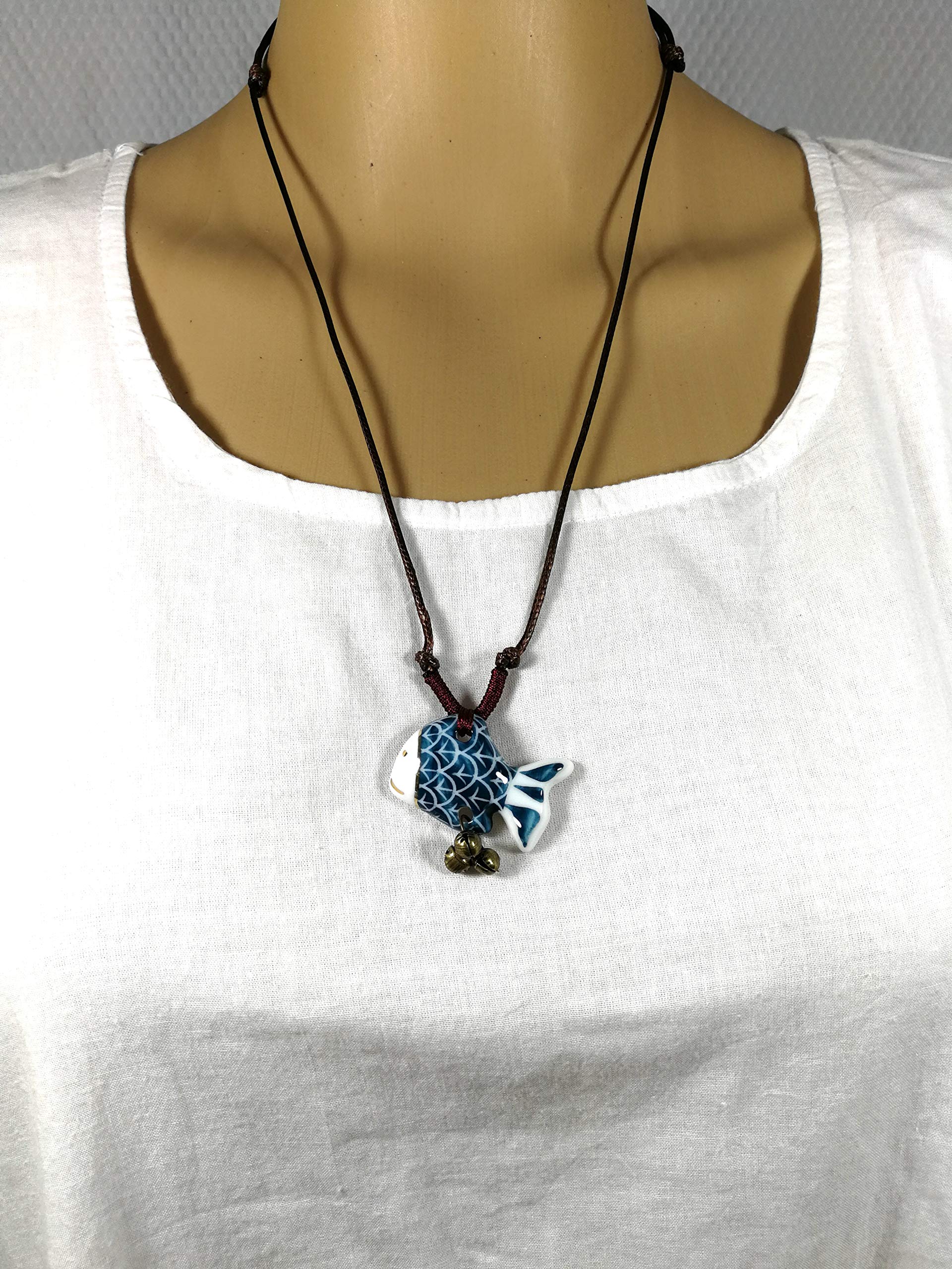 Adorable Animal Ceramic Pendants with Adjustable Cord - Perfect for DIY Jewelry Making, Gifts & Fashion Accessories