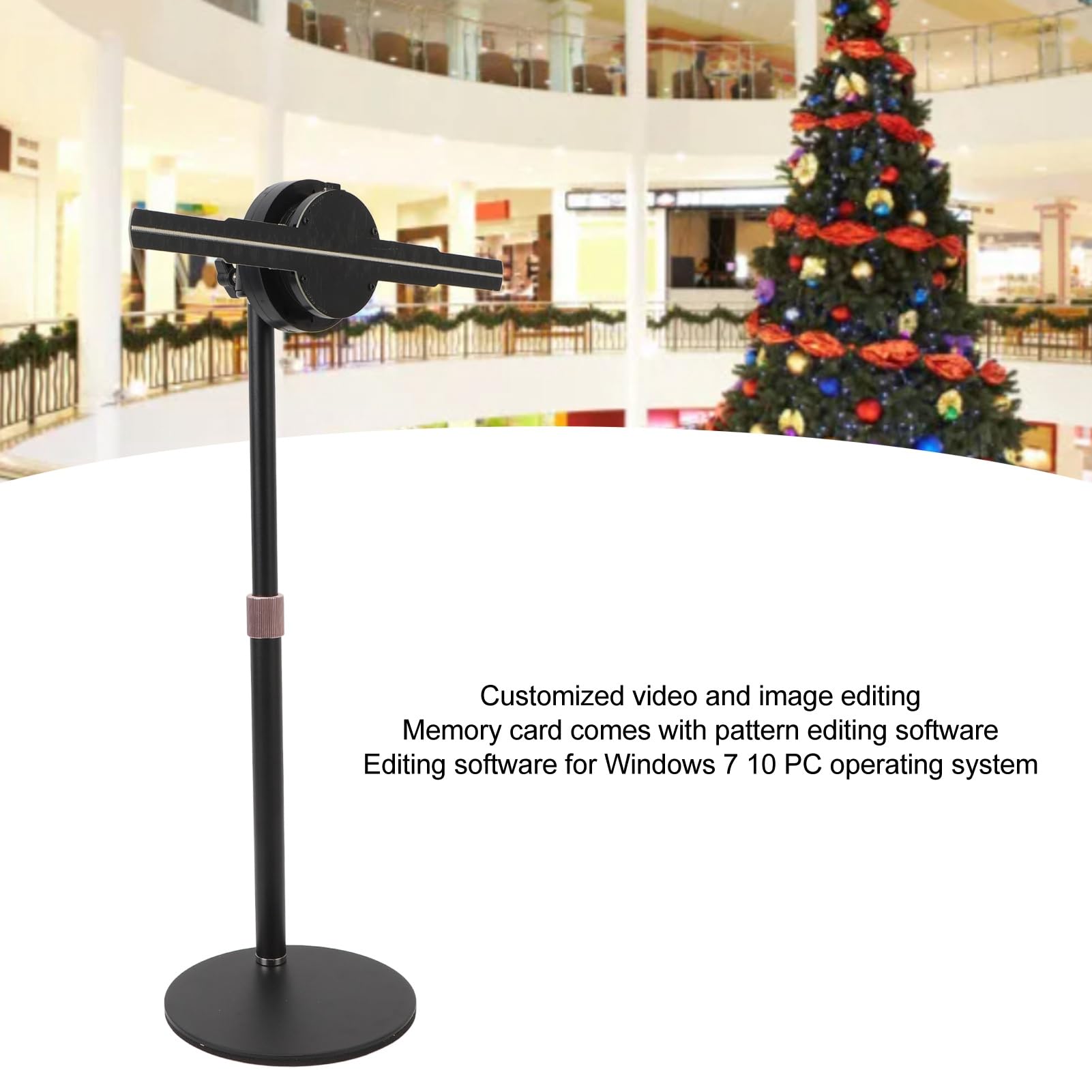 3D Holographic Fan with 256 LED Lights - HD Hologram Projector for Advertising Display, APP Controlled, 16GB Built-in Memory, Compatible with Windows/Android/iOS - Perfect for Retail Stores, Trade Shows, and Digital Signage