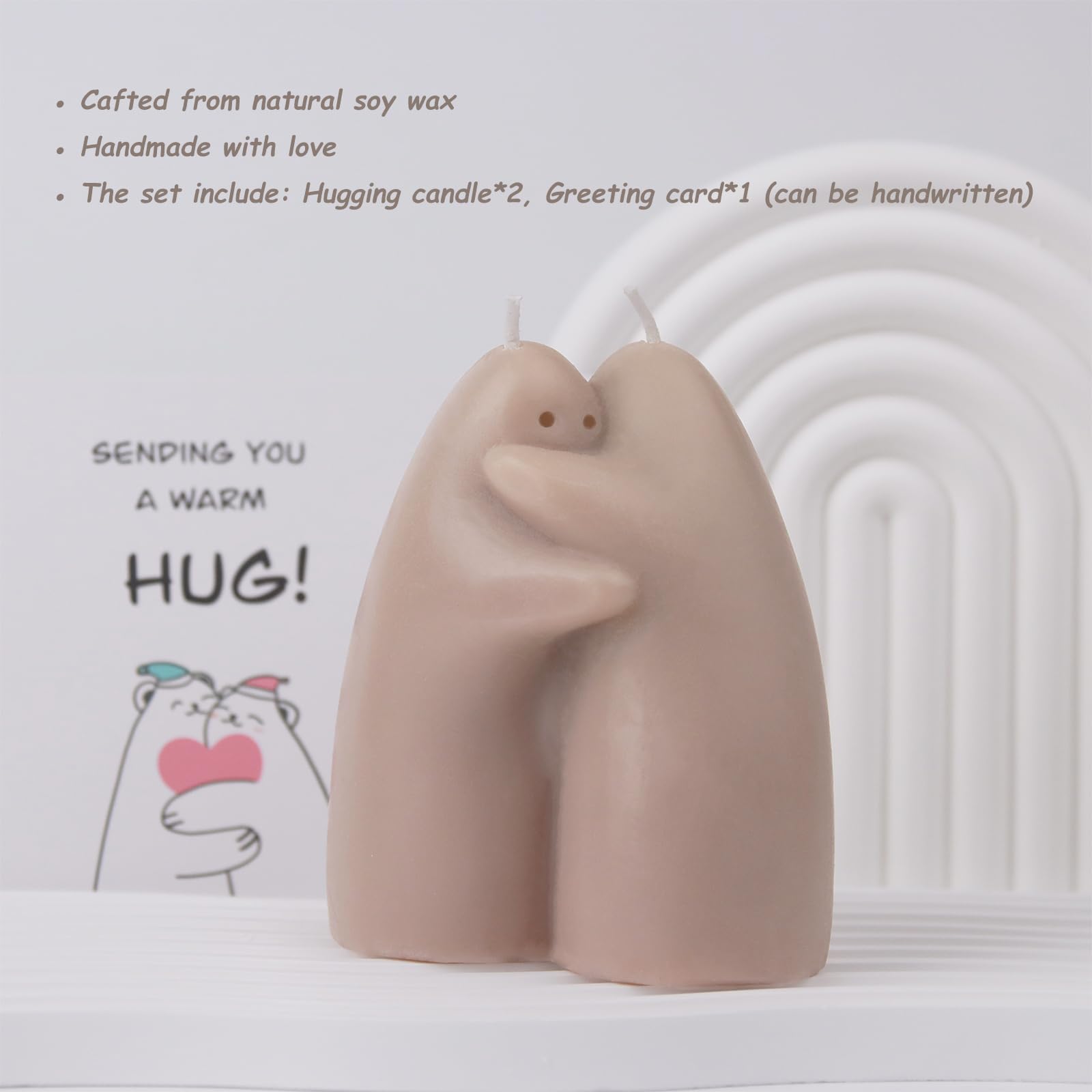 Hugging Candles - Unique Gifts for Women, Best Friend, Sister, Mother & Coworker | Thinking of You, Get Well Soon, Cheer Up, Engagement & Wedding Gifts | Perfect for Birthdays, Anniversaries & Special Occasions