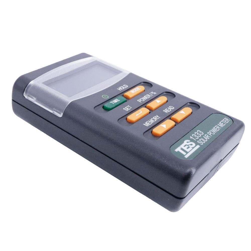 TES-1333 Digital Solar Power Meter - 2000W/m2 Solar Radiation Detector with 400-1100nm Spectral Range | Perfect for Solar Panel Testing, Renewable Energy Research & Outdoor Solar Measurement