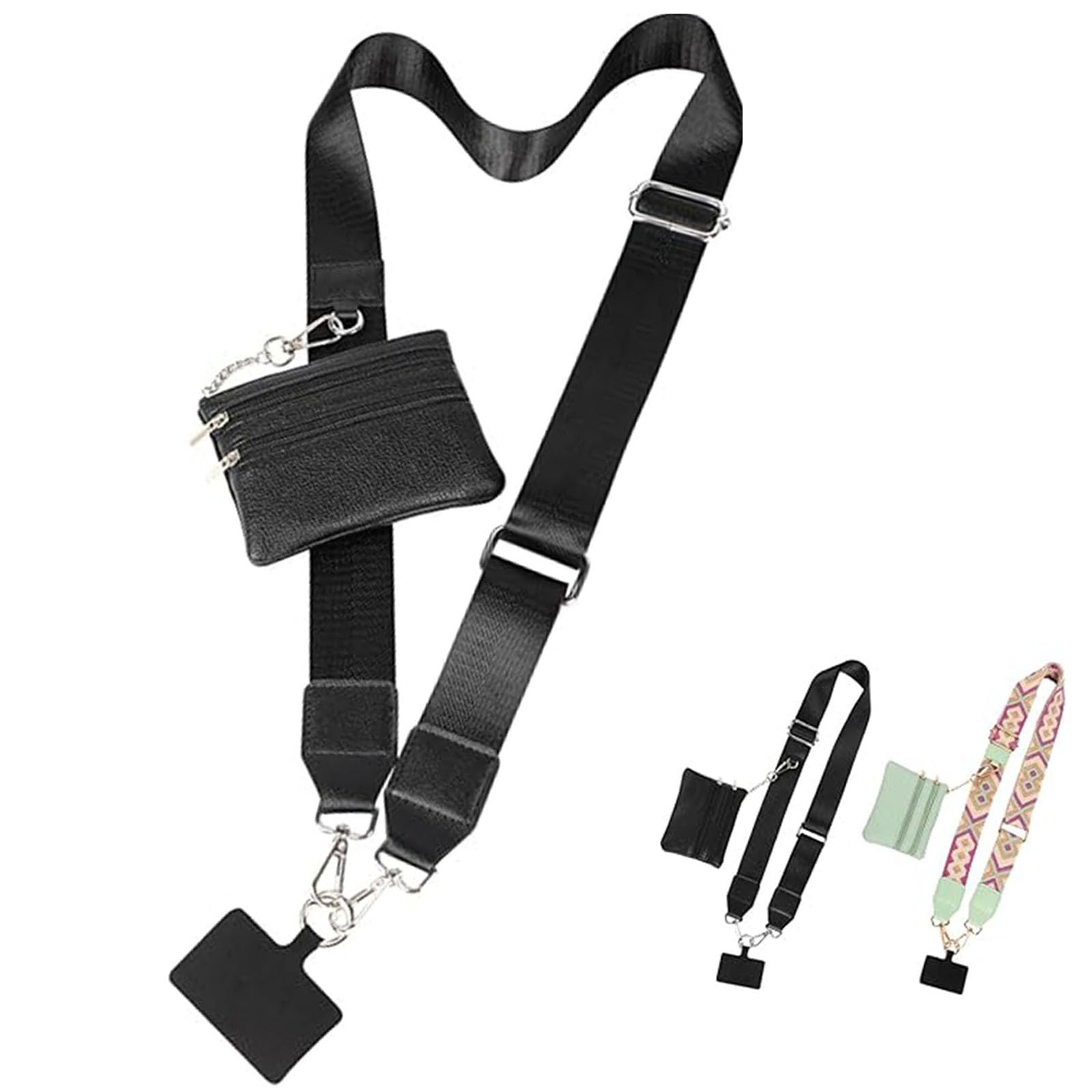 Zippered Phone Organizer with Adjustable Crossbody Strap - Secure Phone Holder Alternative to Handbags & Wallets - Perfect for Travel, Shopping & Everyday Use