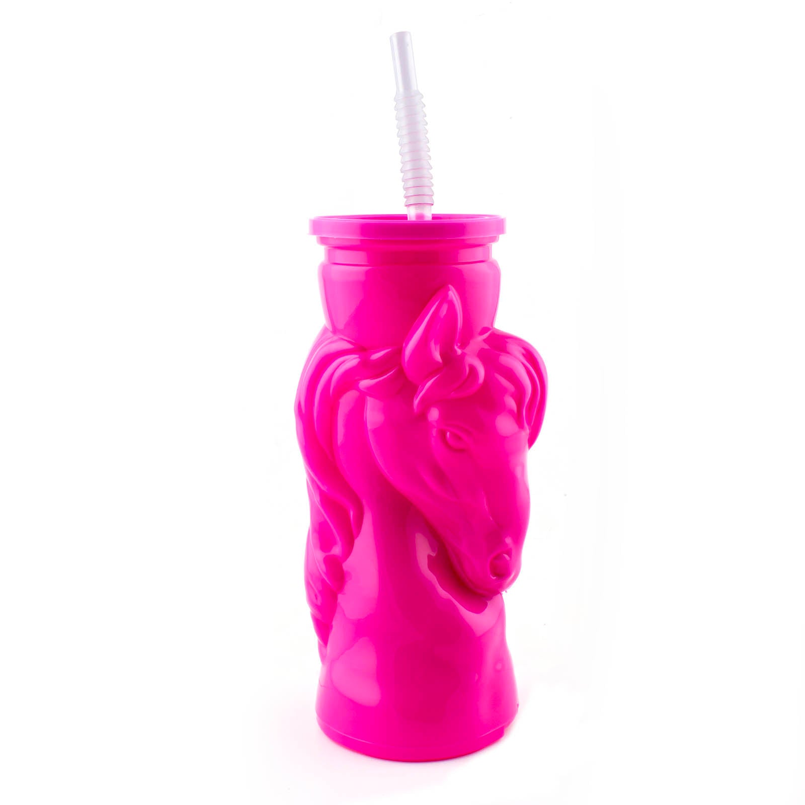 BarConic® 30 oz Pink Horse Insulated Stainless Steel Tumbler with Lid and Straw - Perfect for Outdoor Parties, Picnics, and Backyard Gatherings