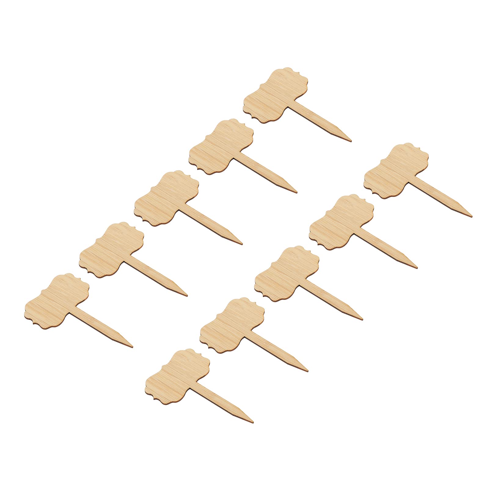 Bamboo Plant Markers - 10 Pcs Garden Labels with 3 Shapes for Vegetables, Herbs & Seedlings | Durable, Easy-Write Garden Signs for Indoor & Outdoor Planting, Gardening Gifts