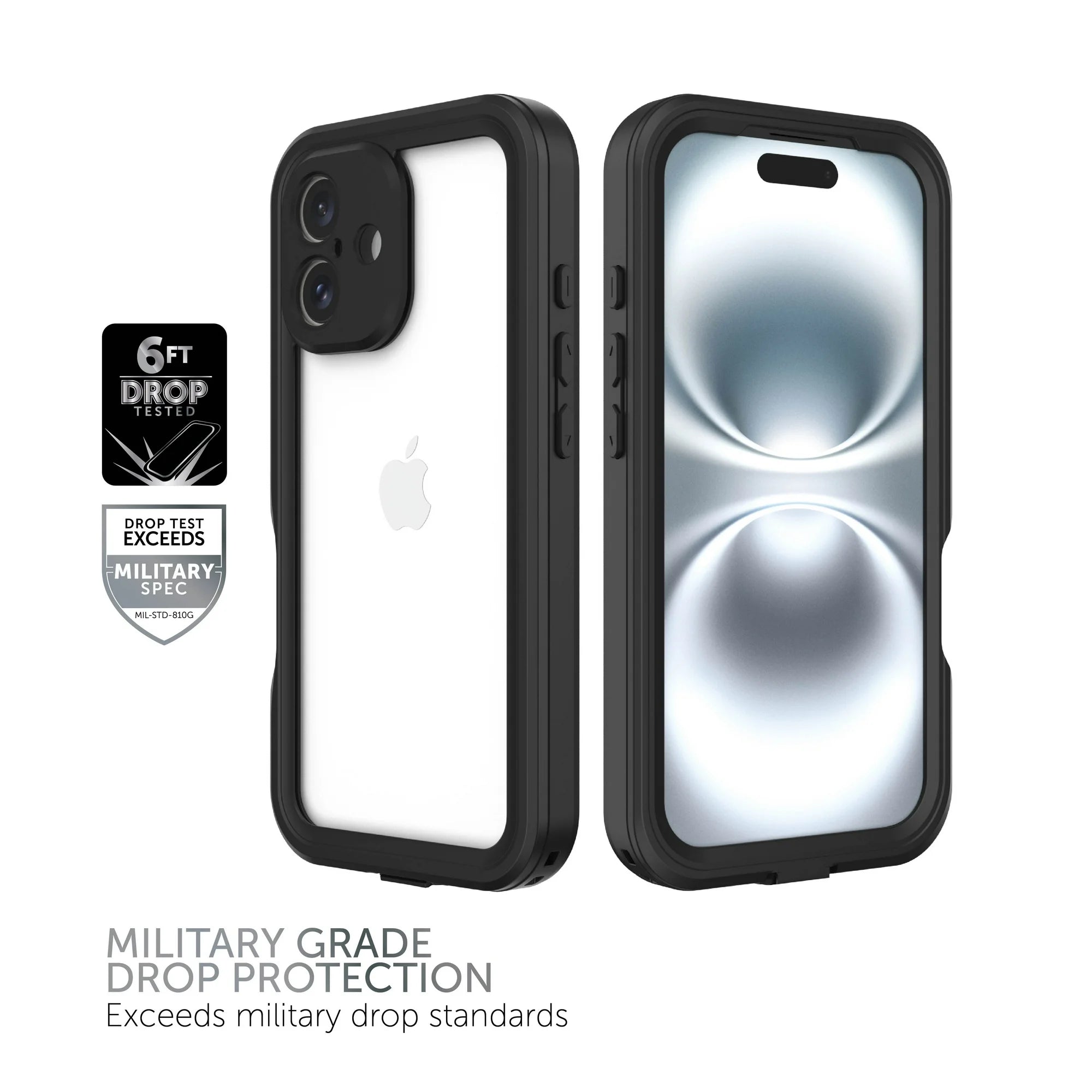 Body Glove 100137201 Tidal Waterproof iPhone 16 Case - Black/Clear - Waterproof Phone Pouch for Swimming, Beach & Outdoor Activities