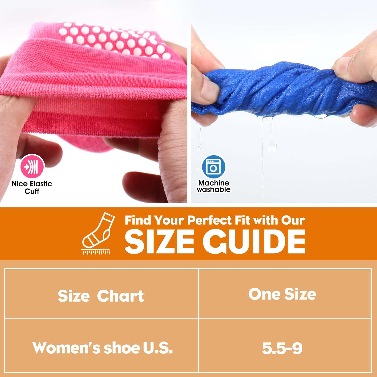 Non-Slip Pilates Socks for Women - Grip Yoga Socks with Toe Separators for Barre, Yoga & Hospital Use - Anti-Skid Workout Socks for Dance, Fitness & Nursing Professionals