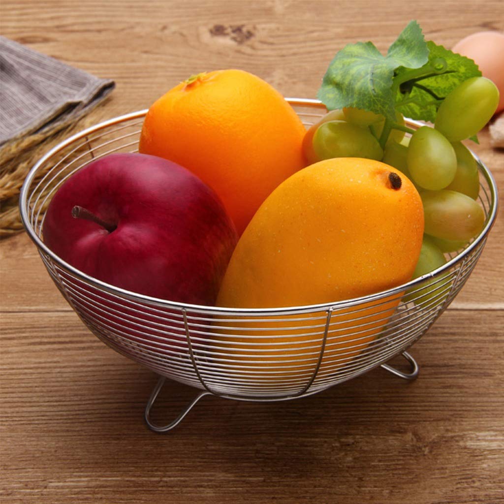 Nordic Style Metal Iron Storage Basket - Kitchen Fruit Holder, Desktop Organizer for Fruits, Decor & Home Organization | Perfect for Kitchen Counter, Dining Table & Office Desk Decor