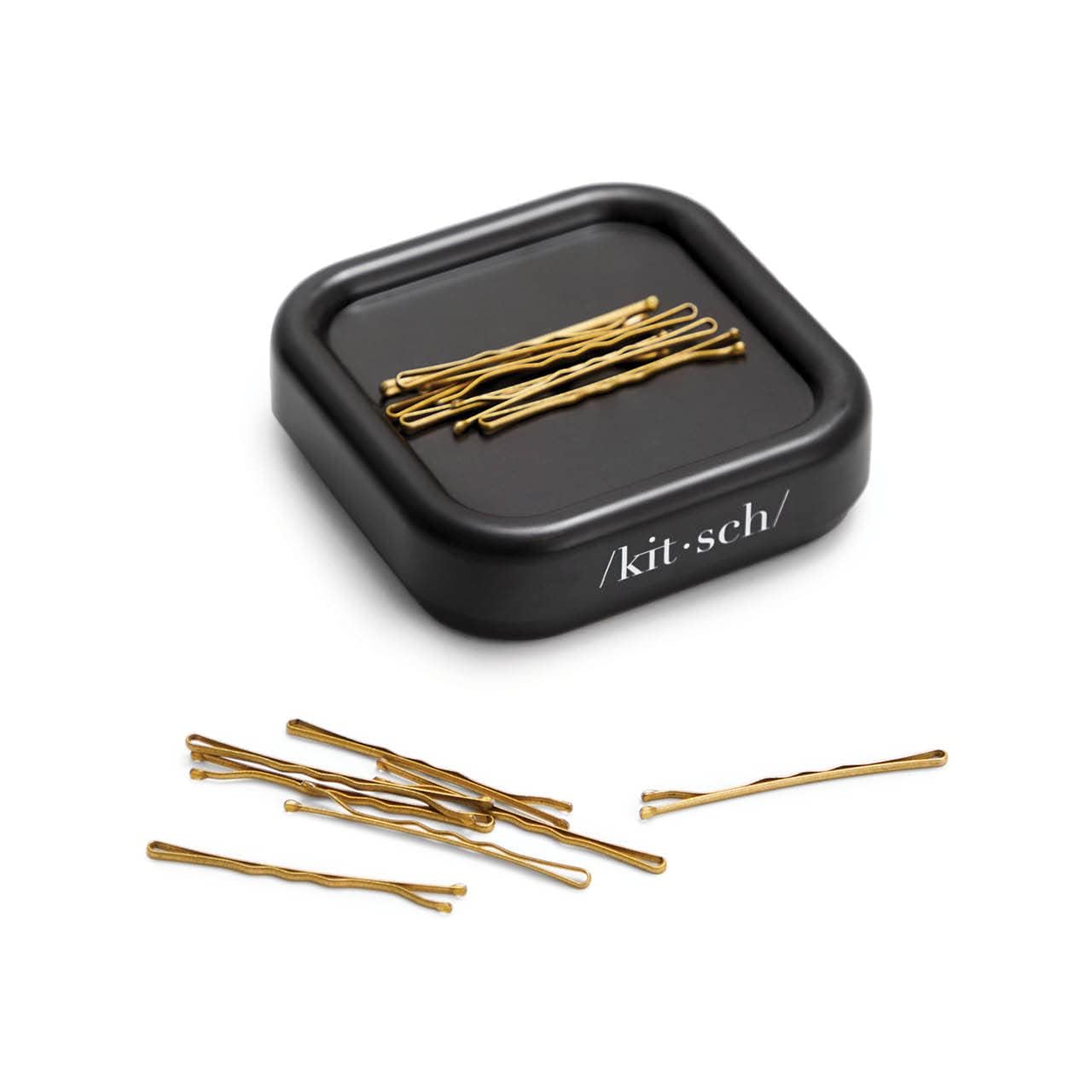 Kitsch Magnetic Bobby Pin Holder - Strong Magnetic Desk & Vanity Organizer for Hair Clips, Bobby Pins & Paper Clips - Black (1 Pc) | Perfect for Home, Office & Travel Organization