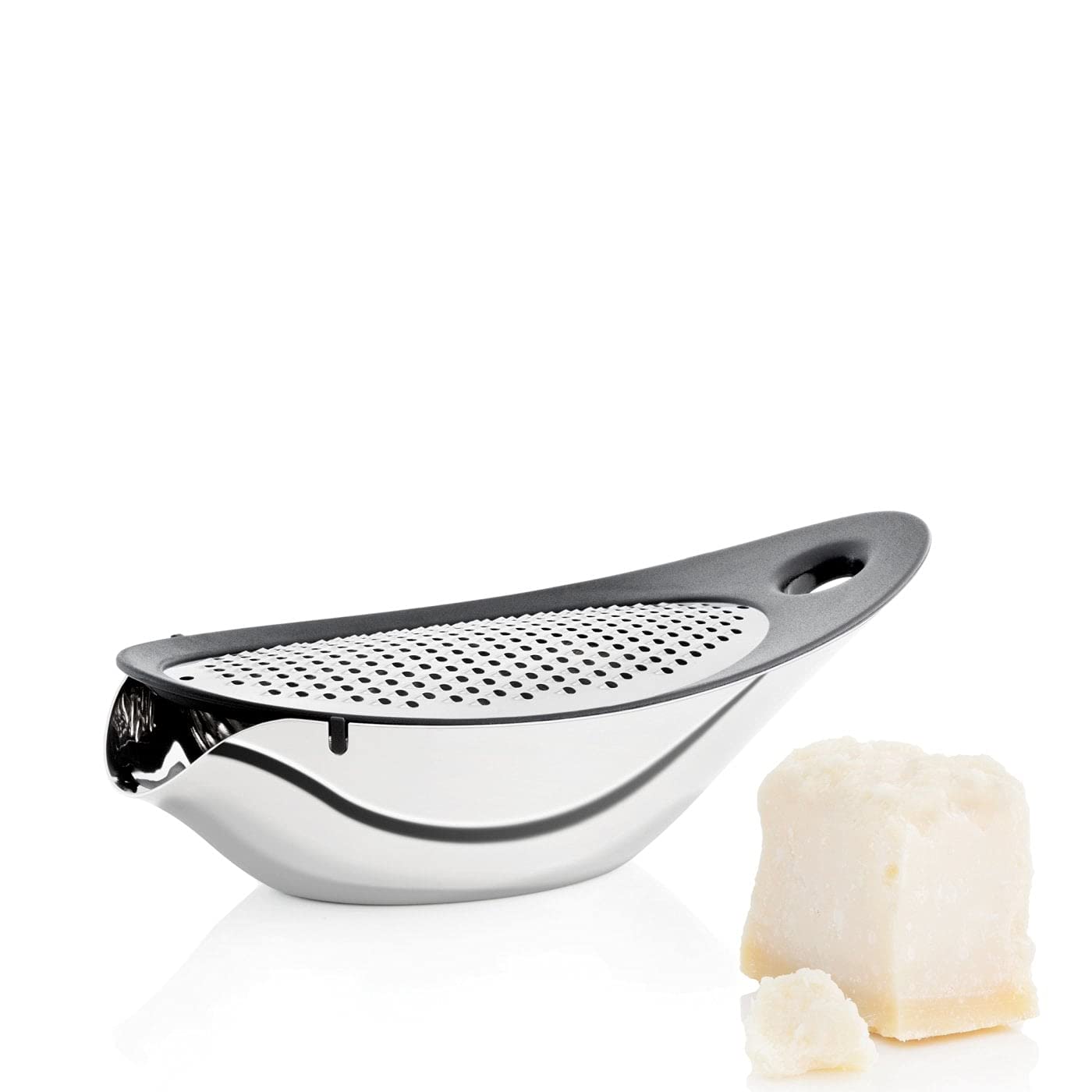 Premium Stainless Steel Cheese Grater by Blomus – Rotary Handheld Grater for Parmesan, Mozzarella & Hard Cheeses – Perfect for Kitchen, Pasta, Pizza & Salad Toppings