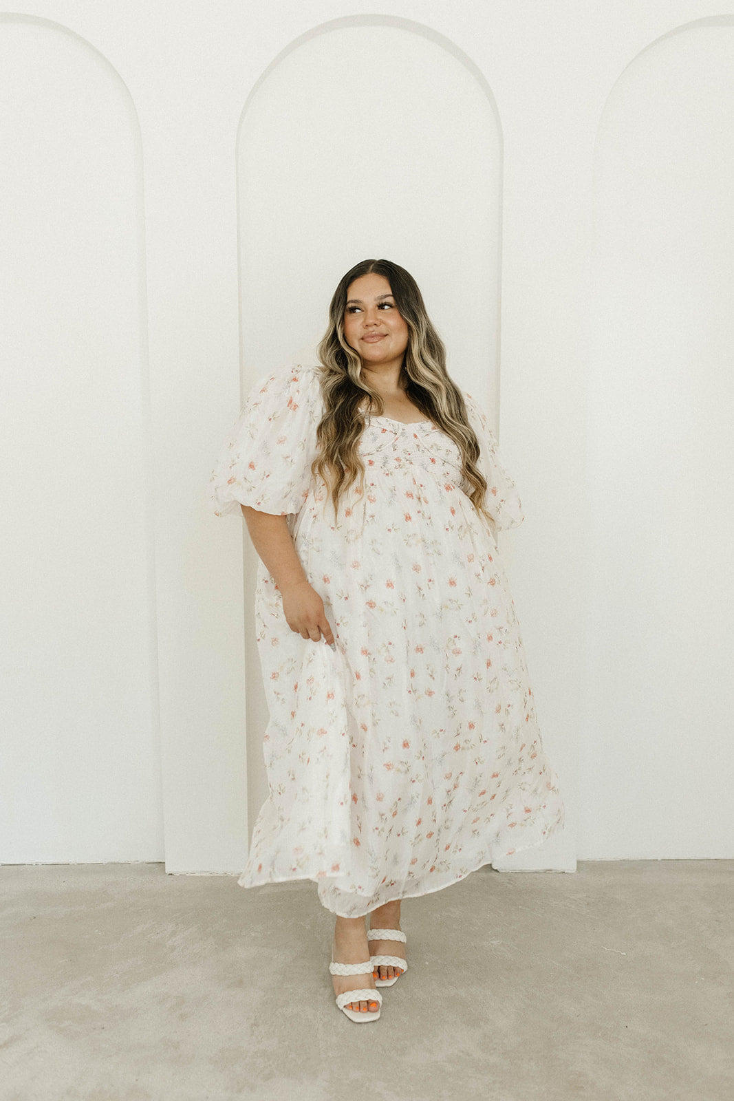 Harlow Maxi Dress - Tiny Pink Floral Print, Bump Friendly Maternity Dress, Inclusive Sizing S-3XL | Perfect for Summer Weddings, Beach Vacations & Casual Outings