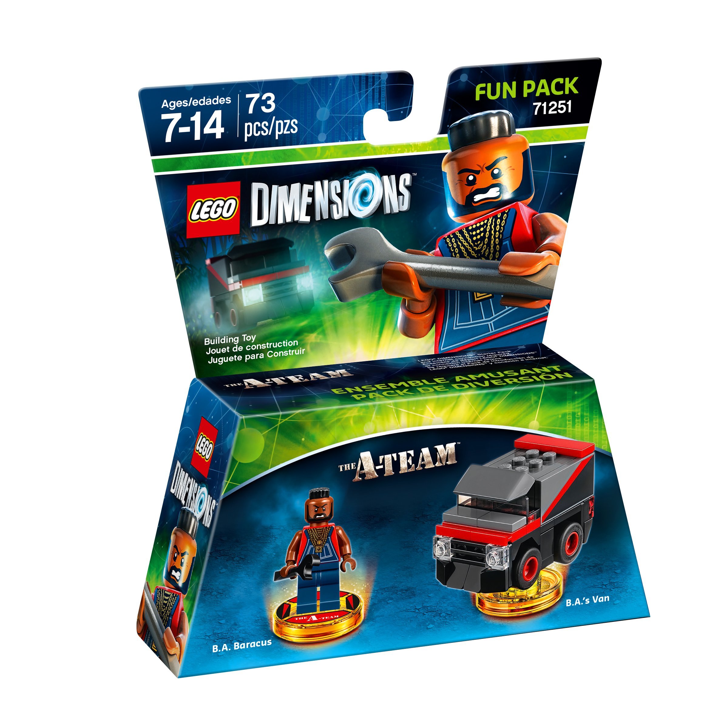 LEGO Dimensions A-Team Fun Pack B.A. Baracus Action Figure - Warner Bros Interactive Game Character for PS4, Xbox & Nintendo - Collectible Toy for Kids & Adults - Perfect for Gaming Parties & Display Collections