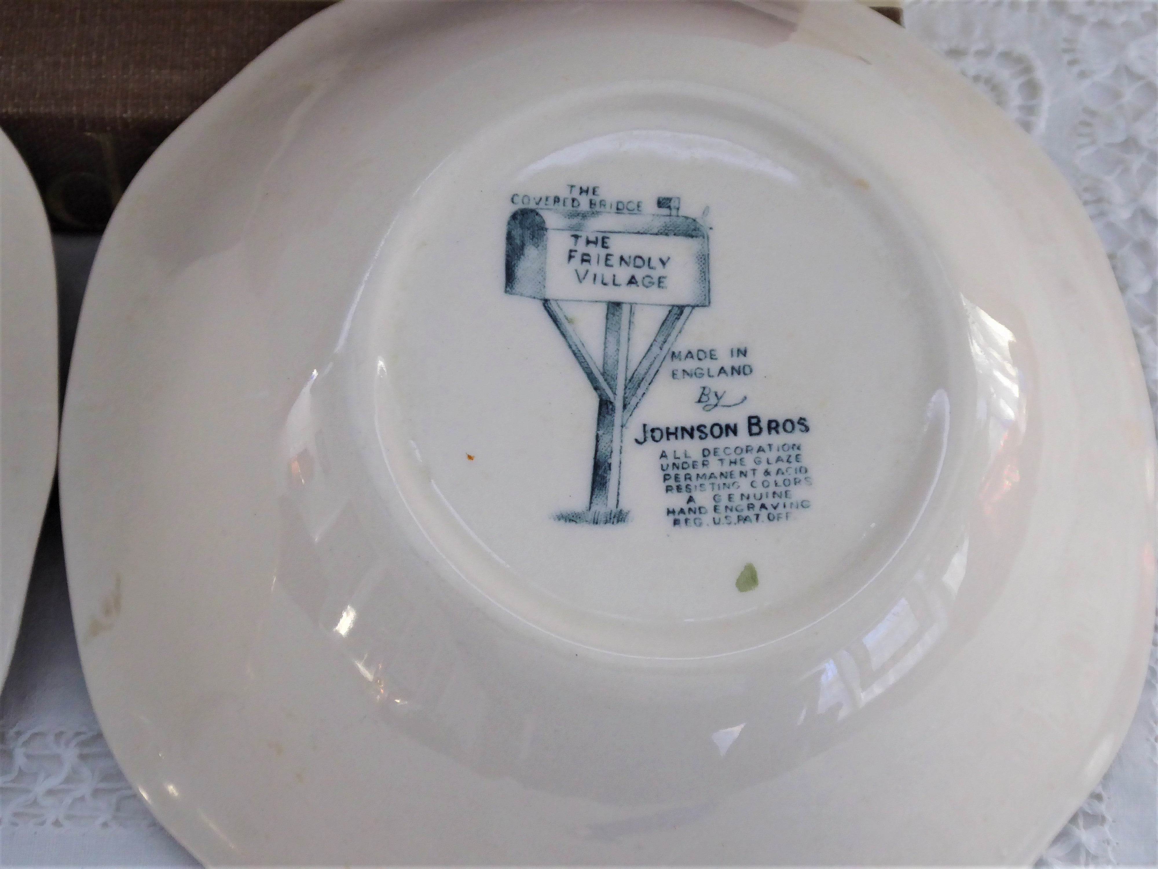 Johnson Brothers Friendly Village Square Cereal & Soup Bowls Set of 2 - Vintage 1950s English Countryside Design - Perfect for Breakfast, Soup, or Display