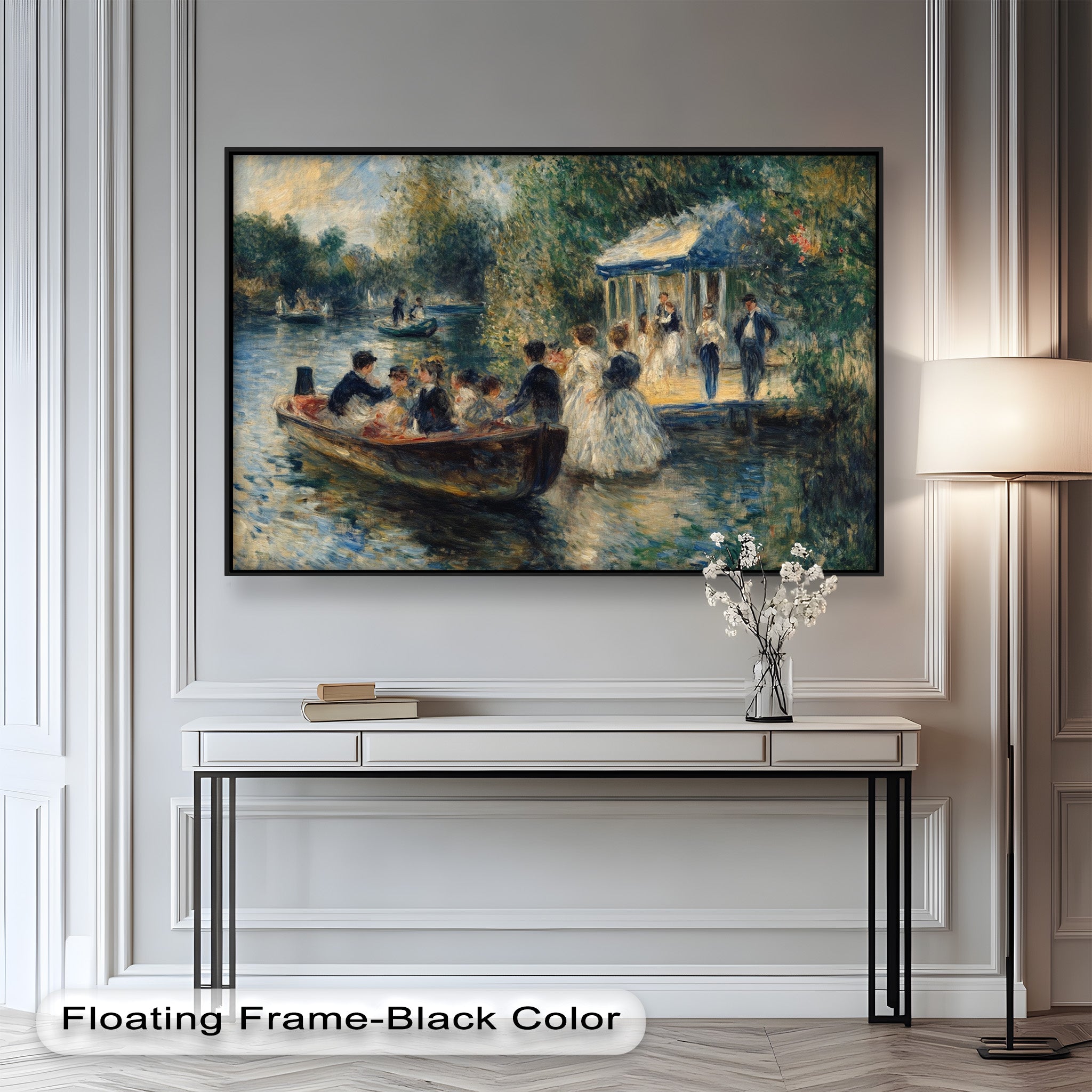 Afternoon Gathering by the River - Handmade Impressionist Oil Painting on Canvas - Perfect for Living Room, Bedroom, or Office Wall Decor