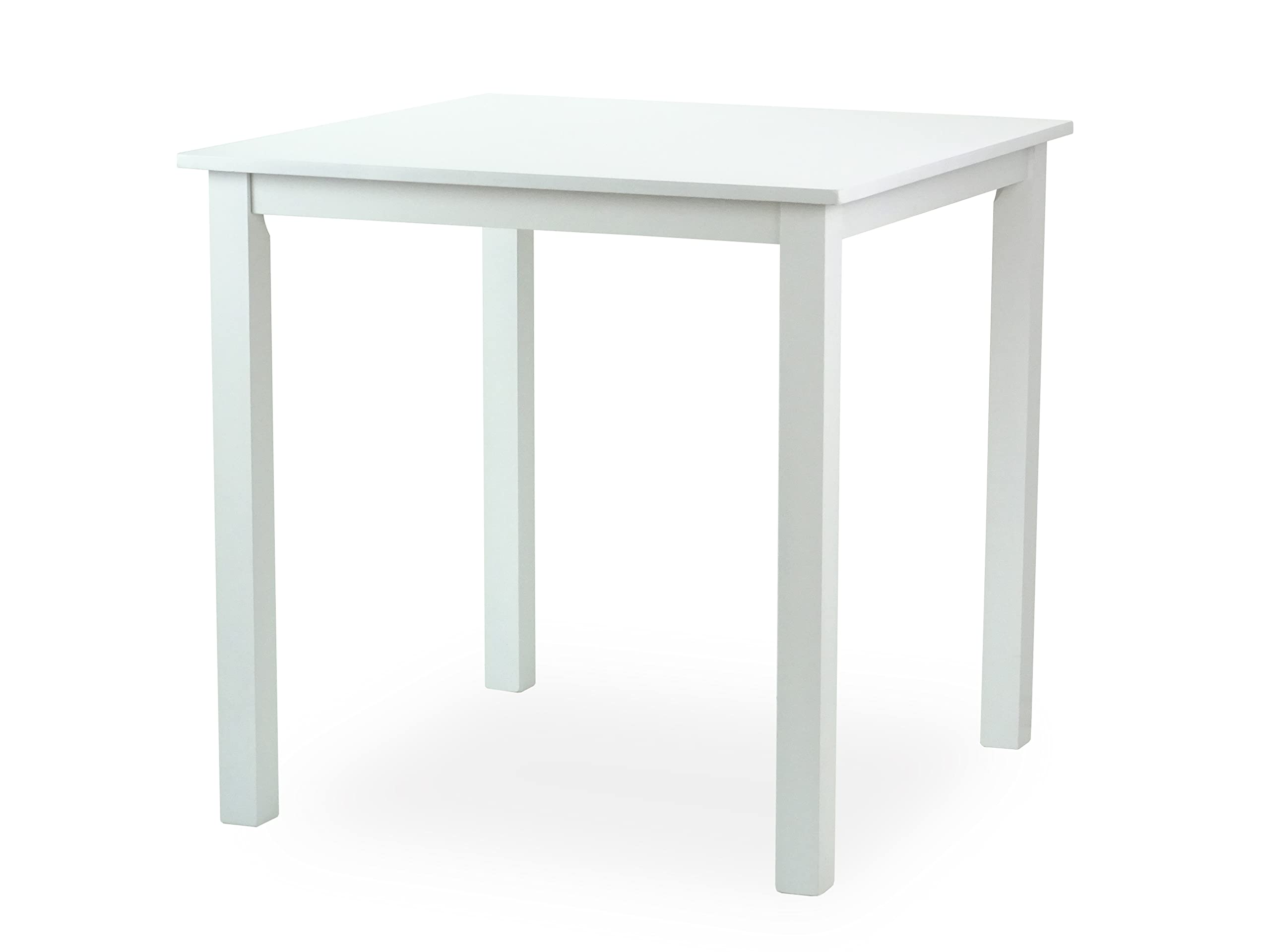 3-Piece White Solid Wood Dining Set - Square Table & 2 Fallabella Chairs | Classic Kitchen Furniture for Small Spaces, Breakfast Nooks & Cozy Apartments