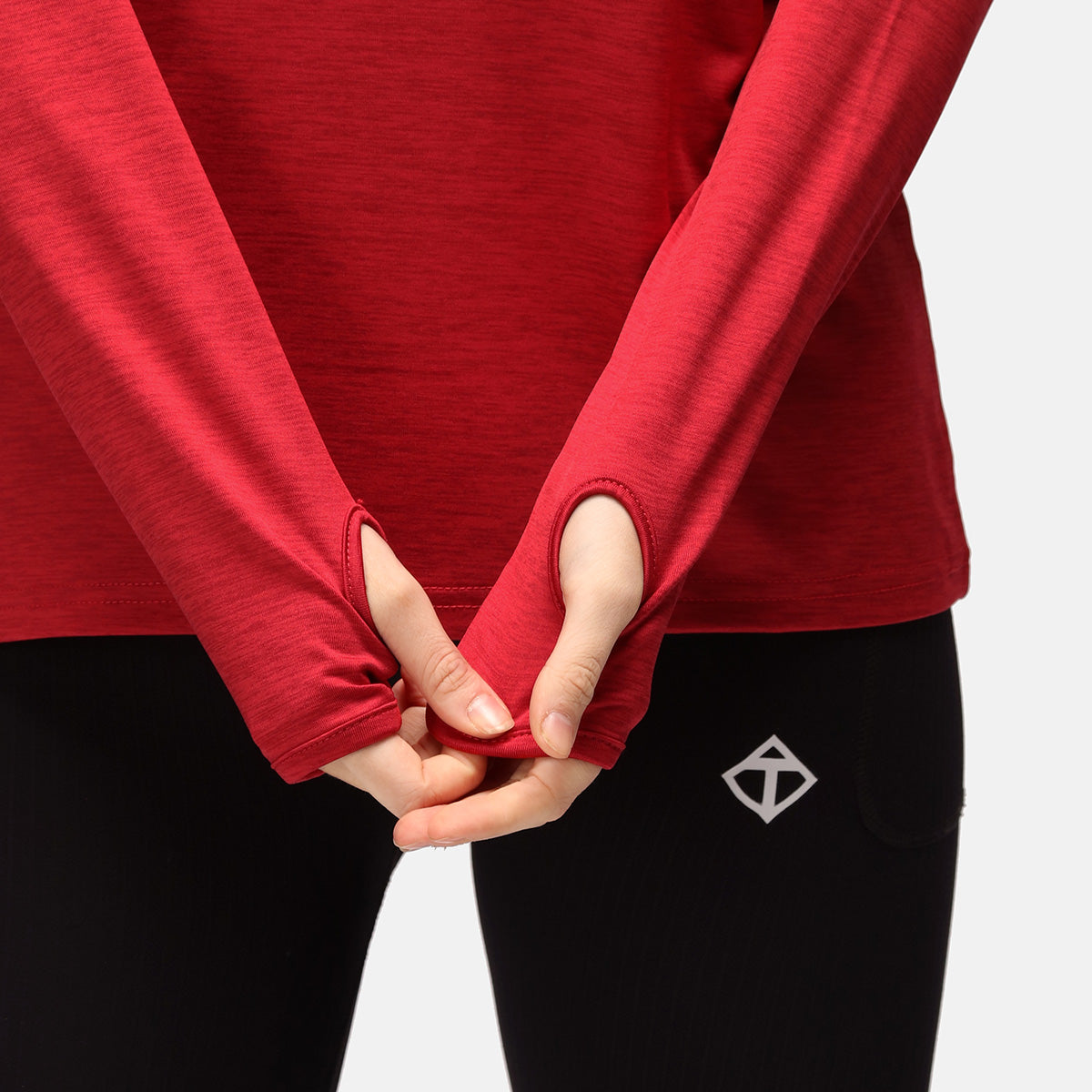 TKB Red Cowl Neck Hoodie for Women - Soft Fleece Pullover Sweatshirt with Hood - Cozy Winter Fashion for Casual Outfits & Lounge Wear