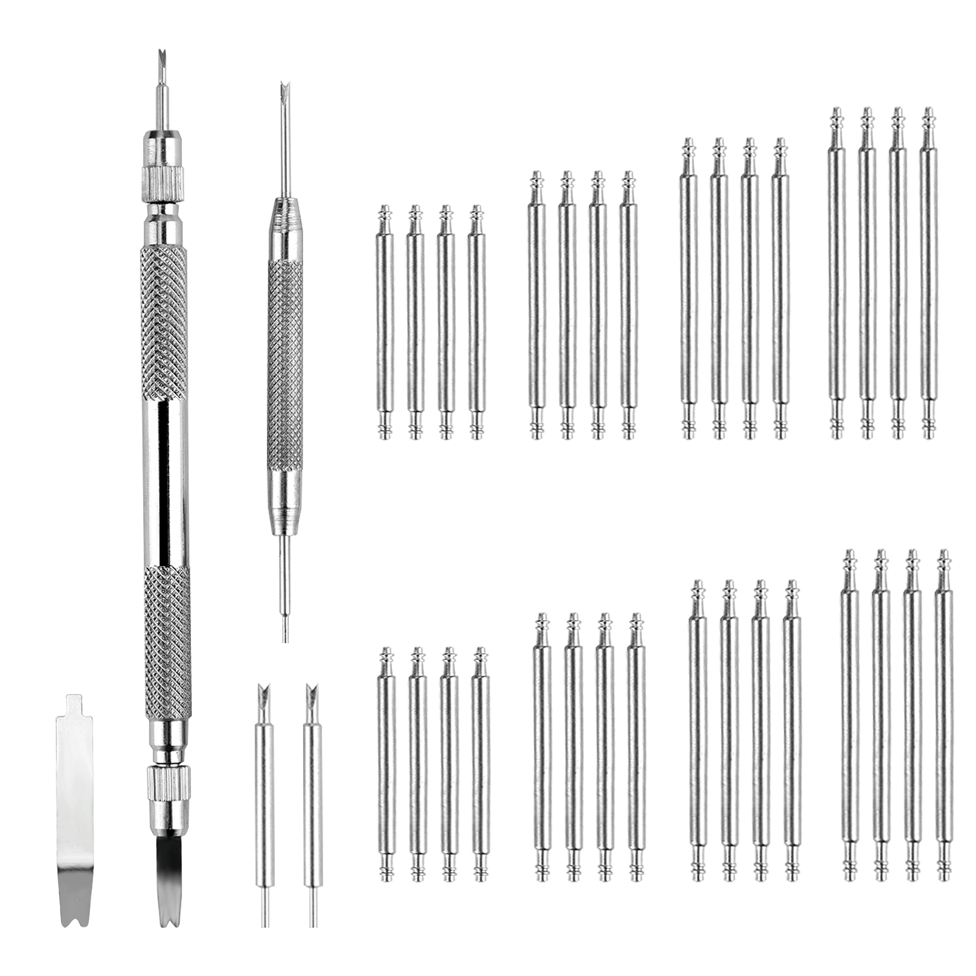 **Professional Spring Bar Tool Kit for Watch Band Repair - Includes 3 Extra Tips & 40 Heavy-Duty Stainless Steel Pins - Perfect for Watch Strap Replacement, Maintenance & DIY Watch Repair**