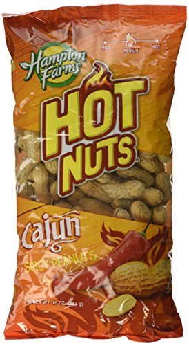 Hampton Farms Cajun Hot Nuts - Spicy Roasted Peanuts in Shell, 10oz | Premium Snack for Parties, Road Trips & Game Day | Crunchy & Flavorful