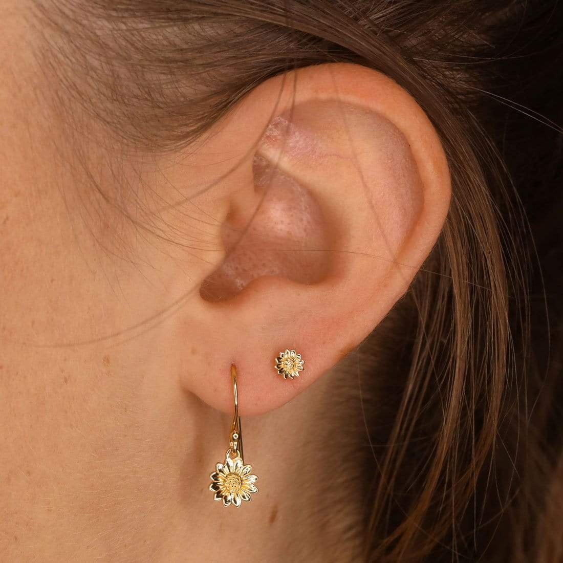 Dainty Gold Sunflower Stud Earrings for Women - Perfect for Everyday Wear, Gifts & Special Occasions