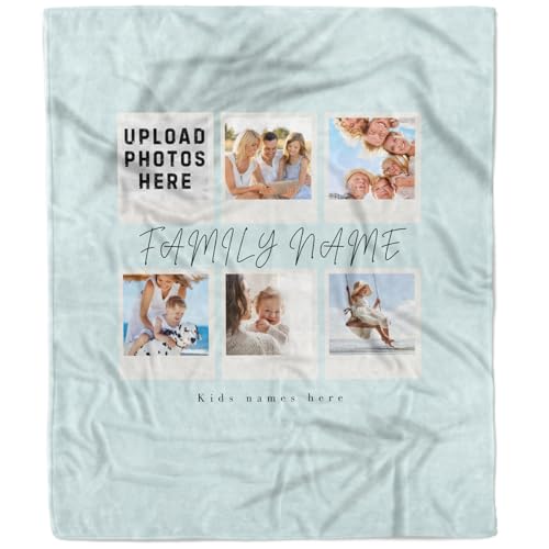 6 Family Pictures and Family Name Blanket