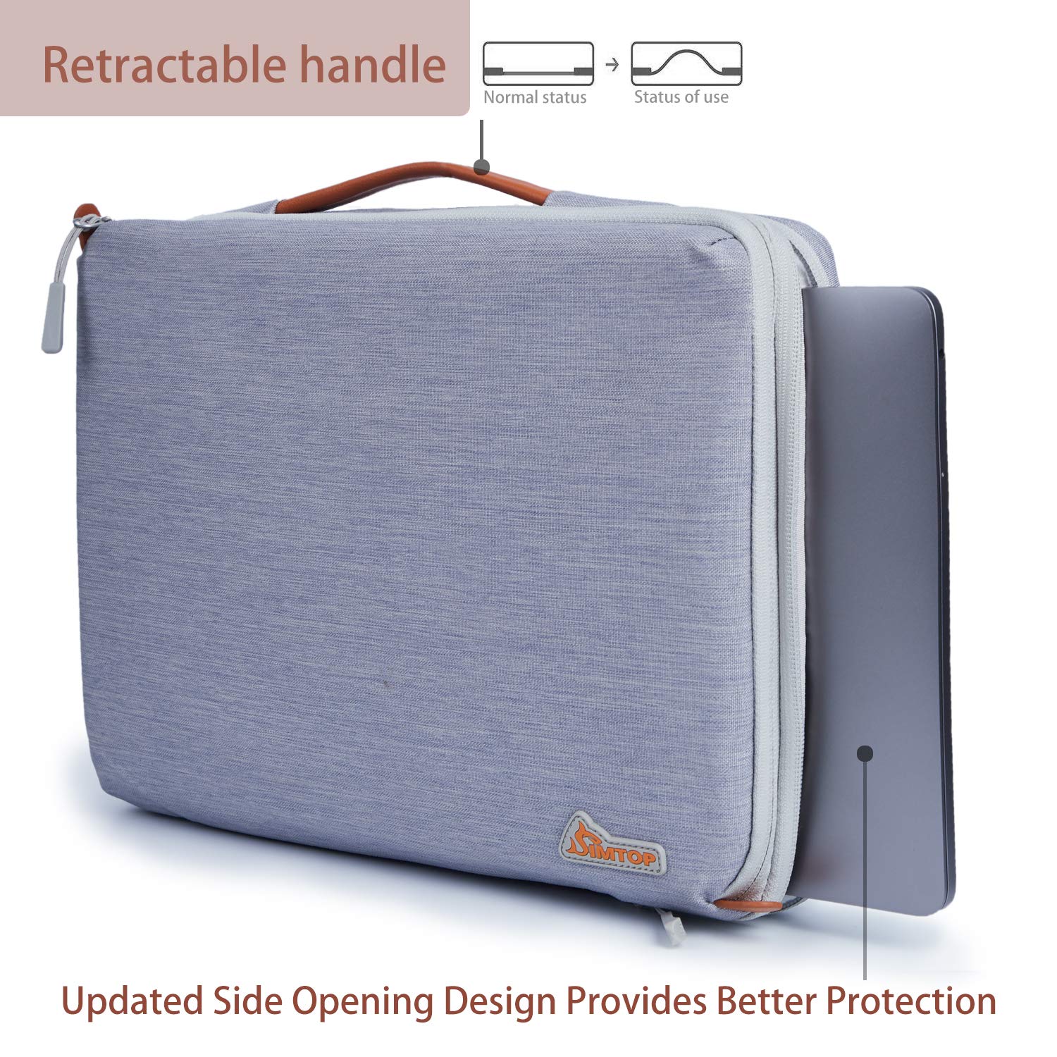13.3 Inch Laptop Sleeve Case for MacBook Pro & Air - Water-Resistant YKK Zipper Bag with Soft Polyester Fabric - Perfect for Travel, Work & School Protection