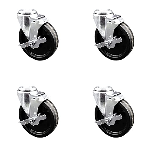 4 Swivel - Top Lock Brakes - Black