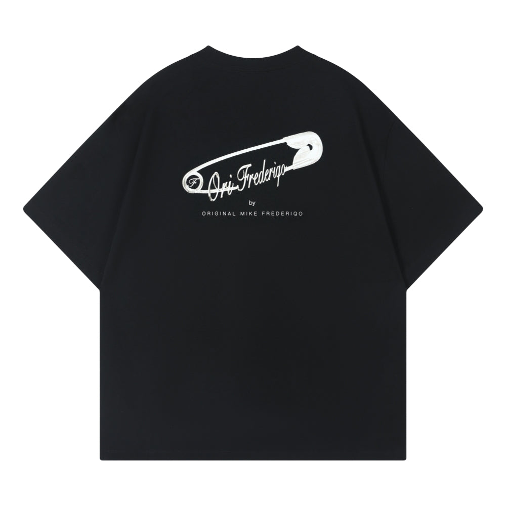 ORI FREDERIQO Printed T-Shirt for Men - Soft Cotton Black Graphic Tee - Casual Streetwear Style for Everyday Wear & Outfits