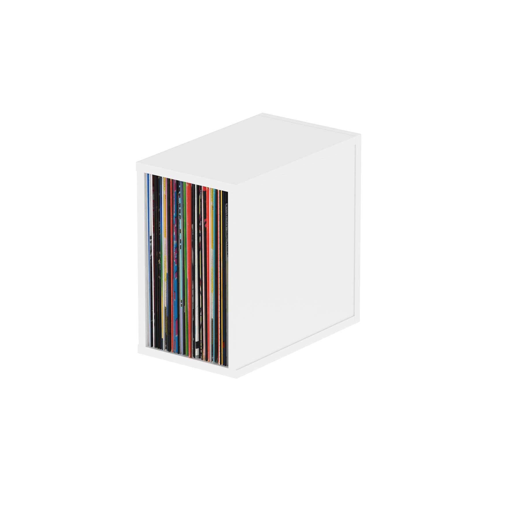 Glorious Record Box 55 in White - Premium Vinyl Storage Solution for Home & Office Organization