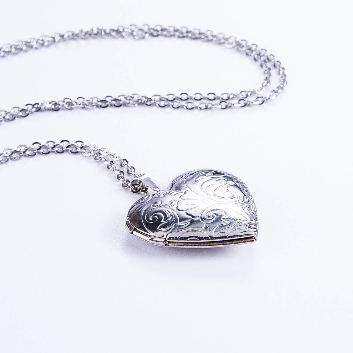 Personalized Heart Locket Necklace for Women - Custom Photo & Text Engraved Memory Pendant with Daisy Flower Design - Perfect Gift for Anniversary, Birthday & Valentine's Day