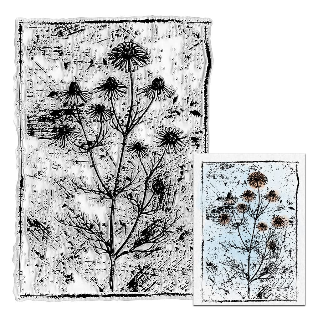 Daisy Flower Clear Stamps for Card Making, Scrapbooking & DIY Crafts - Transparent Rubber Seal Stamps for Photo Albums, Invitations & Journaling - Perfect for Wedding, Birthday & Home Decor Projects