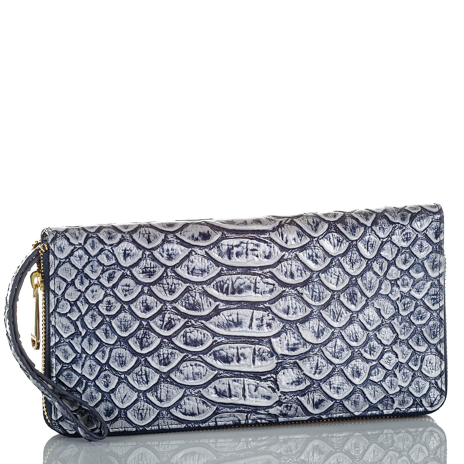 BRAHMIN Skyler Wallet in Denim Cruz - Stylish & Durable Crossbody Wallet for Women | Perfect for Everyday Use, Travel, and Shopping