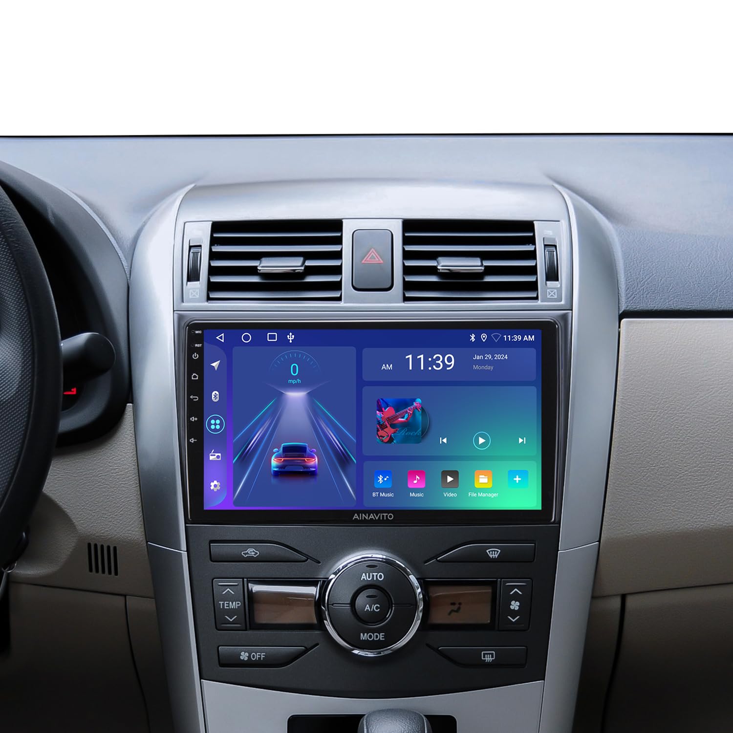 2008-2013 Toyota Corolla Car Stereo with Wireless CarPlay & Android Auto - Plug & Play, Steering Wheel Control, 5G WiFi, Bluetooth 5.0, GPS Navigation - Perfect for Commuting & Road Trips