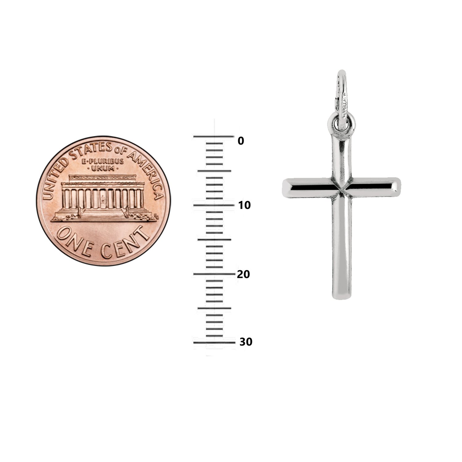 Ritastepens Sterling Silver Italian Cross Charm Pendant Necklace - Religious Jewelry for Women & Men (Small/Regular Size) | Perfect for Baptism, Confirmation, Church Wear & Everyday Faith Fashion