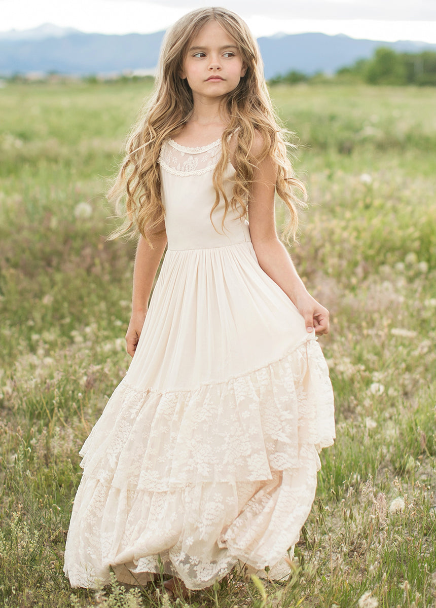 Elegant Catrin Dress in Ecru - Women's Boho Chic Linen Summer Dress for Beach, Wedding & Vacation