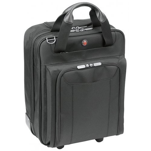 CUCT02R Professional Black Rolling Laptop Briefcase for 15.4 Inch Laptops - Durable Business Travel Computer Case with Wheels | Perfect for Office Commute, Business Trips & Air Travel