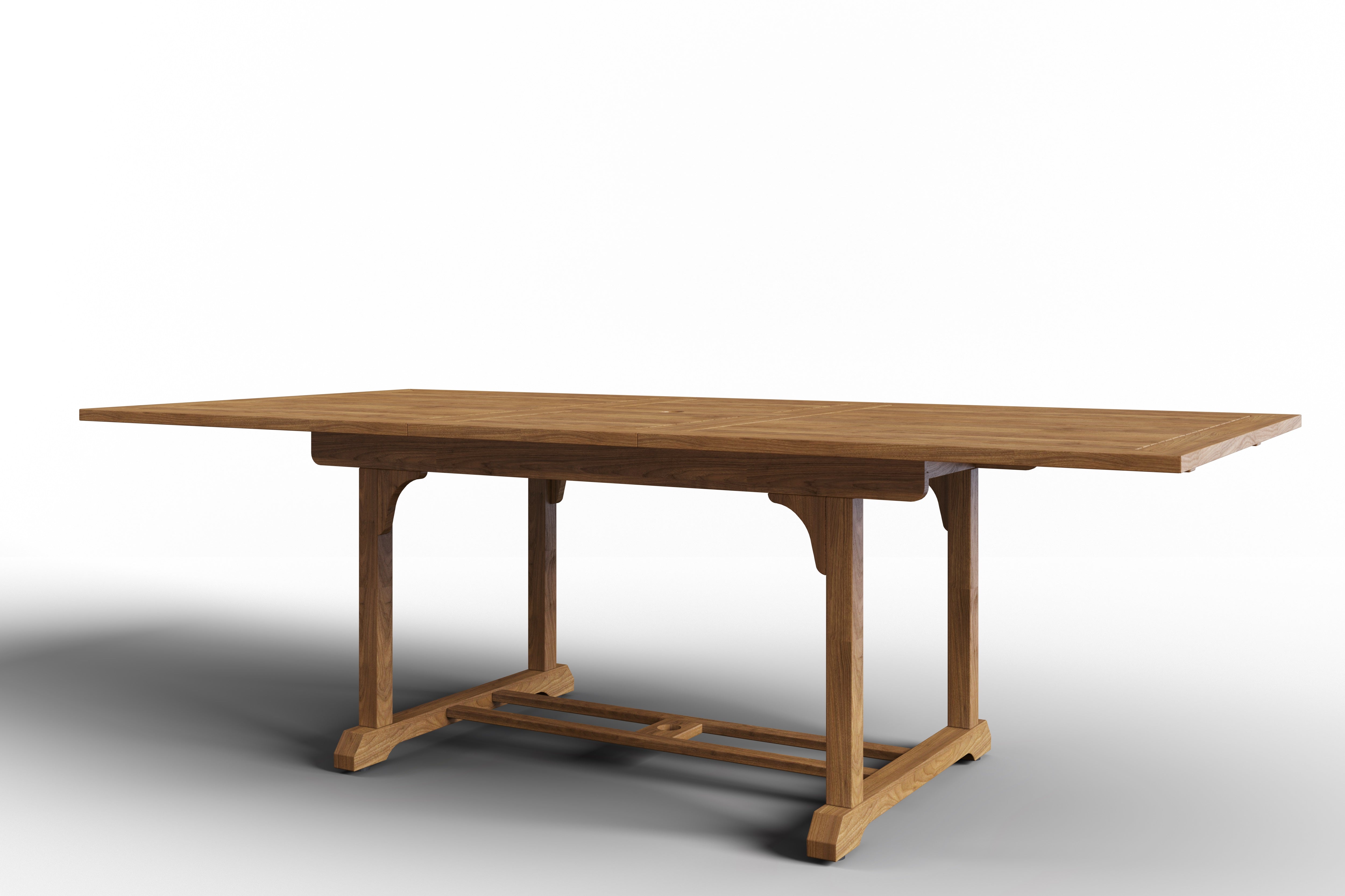 Mathieu 7-Piece Rectangular Teak Outdoor Dining Set with Extendable Table & Stacking Chairs - Perfect for Patio, Garden, and Poolside Entertaining