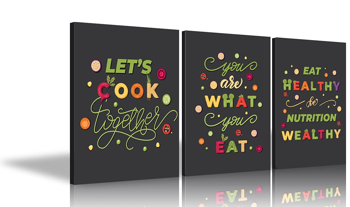Stylish 3-Piece Kitchen Wall Art Set - Modern Dining Room Decor - Framed Wall Paintings for Kitchen & Dining Area (20''W x 28''H, Set of 3) - Perfect for Farmhouse, Rustic, or Contemporary Home Decor
