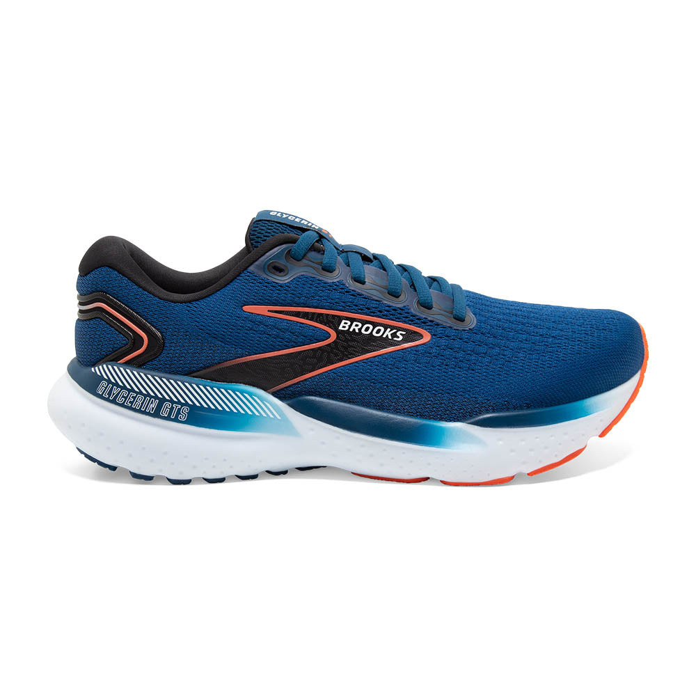 Brooks Men's Glycerin GTS 21 Running Shoes - Wide (2E) Width - Cushioned Support for Long Distance Running & Jogging