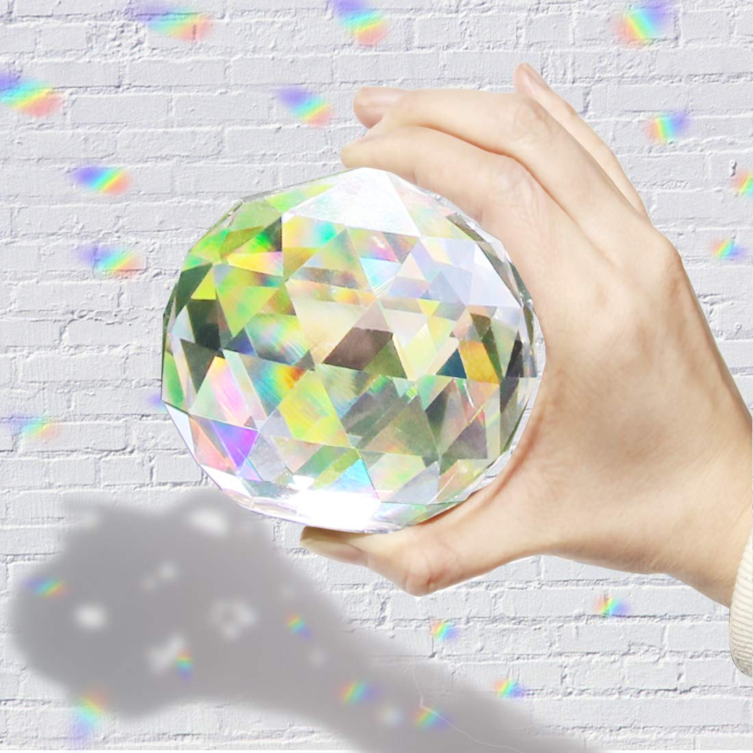 Crystal Ball Prism - 100mm (3.94 Inch) Clear Rainbow Maker Window Suncatcher for Home Decor, Feng Shui & Positive Energy - Perfect for Living Rooms, Bedrooms, Offices & Meditation Spaces