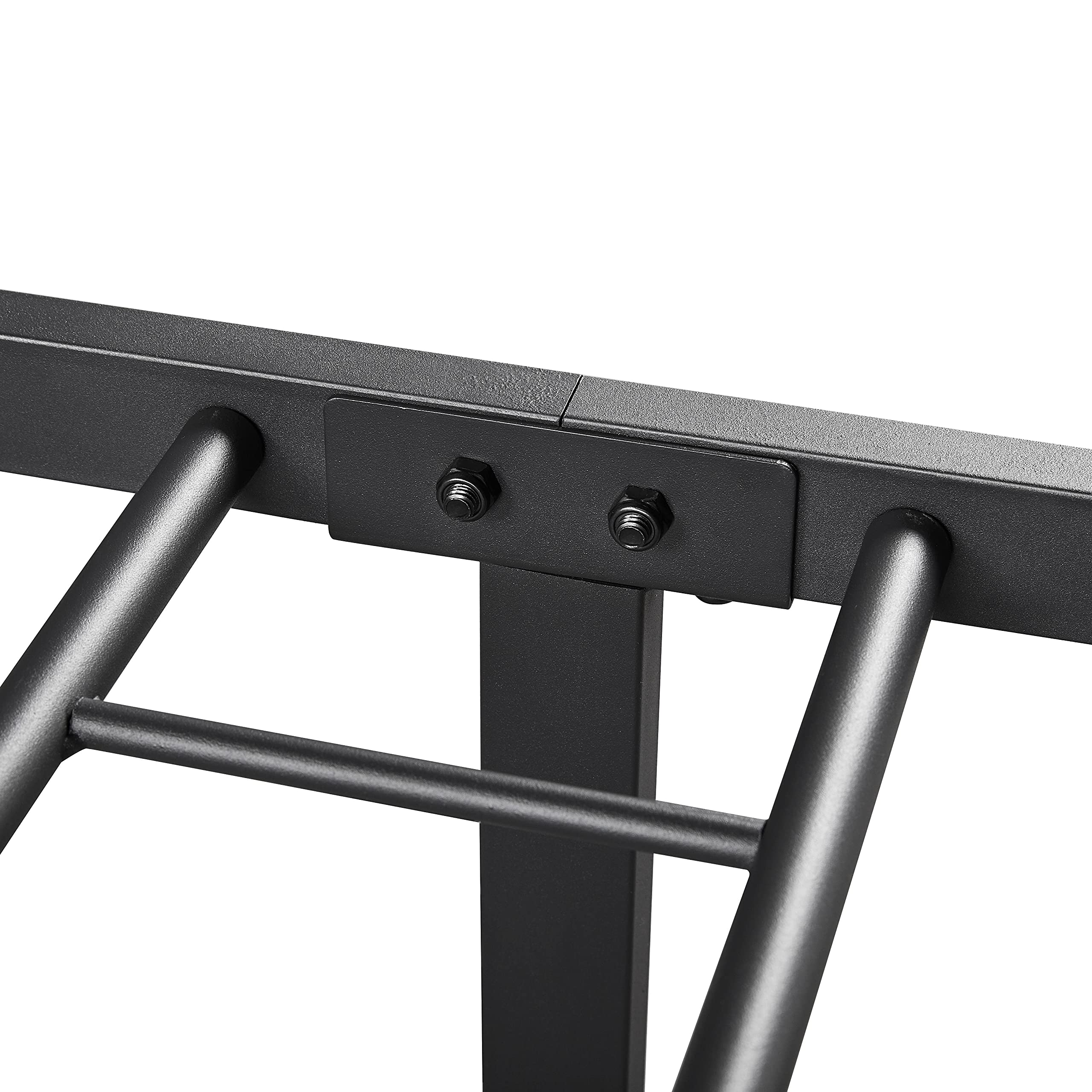 Topeakmart Twin Size Black Metal Bed Frame with Headboard - Sturdy Mattress Foundation, Platform Bed & Slatted Base for Bedroom, Guest Room, Dorm - Easy Assembly & Modern Design
