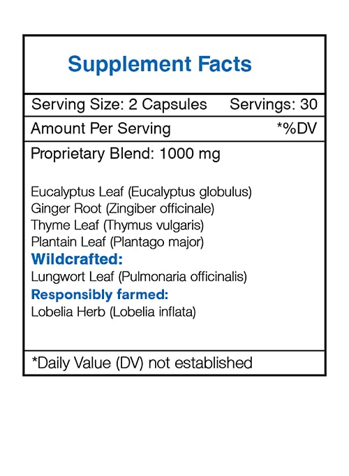 Secrets of the Tribe - Herbal Respiratory Support Supplement for Lung Health & Immunity (60 Capsules) - Natural Breathing Aid for Allergies, Cold Season & Daily Wellness