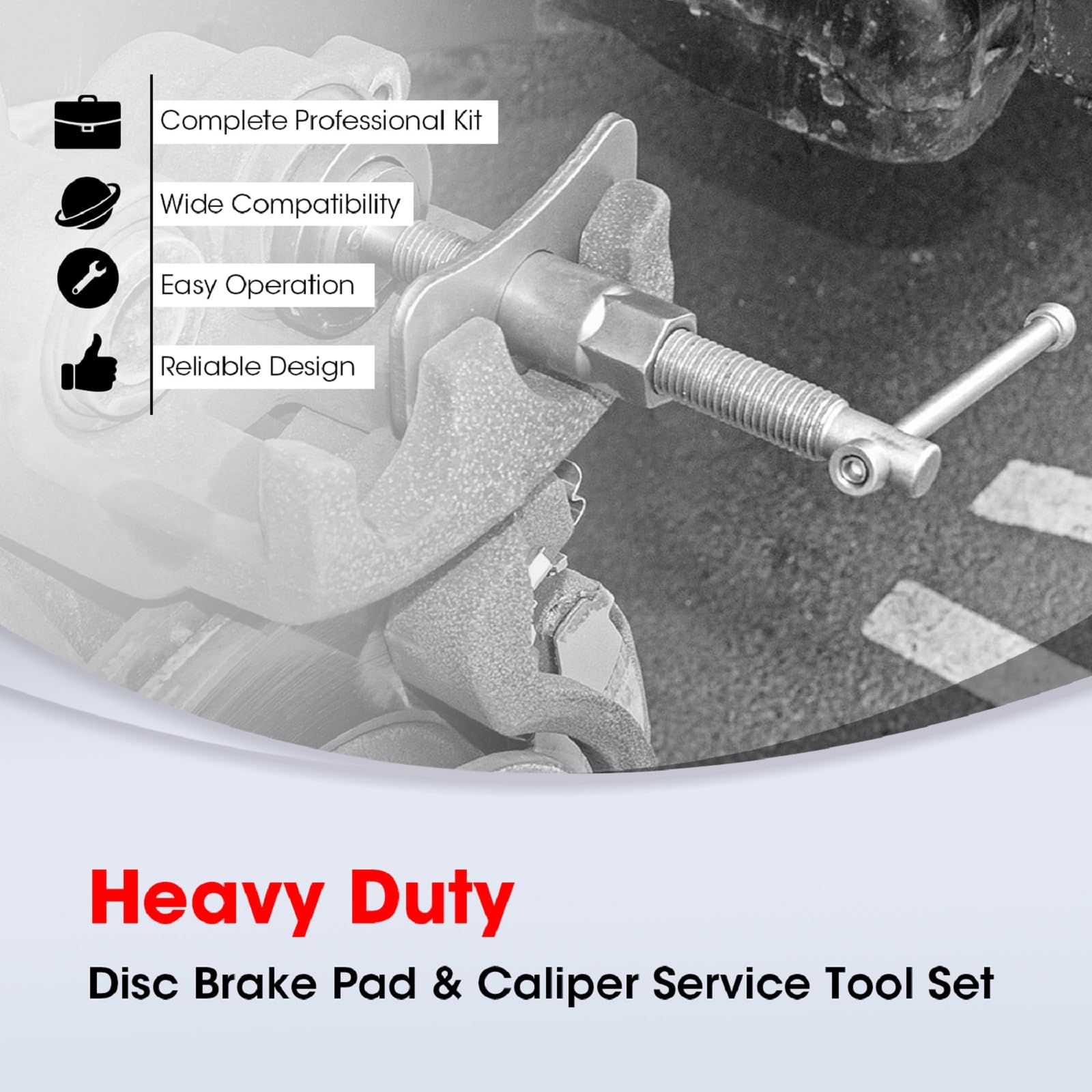 BIG RED Torin 22-Piece Brake Caliper Press Tool Kit | Disc Brake Piston Caliper Compressor Set for Brake Pad Replacement & Reset (Red, ATRHS-E3318BR) | Professional Automotive Repair Tool for DIY Mechanics & Car Enthusiasts