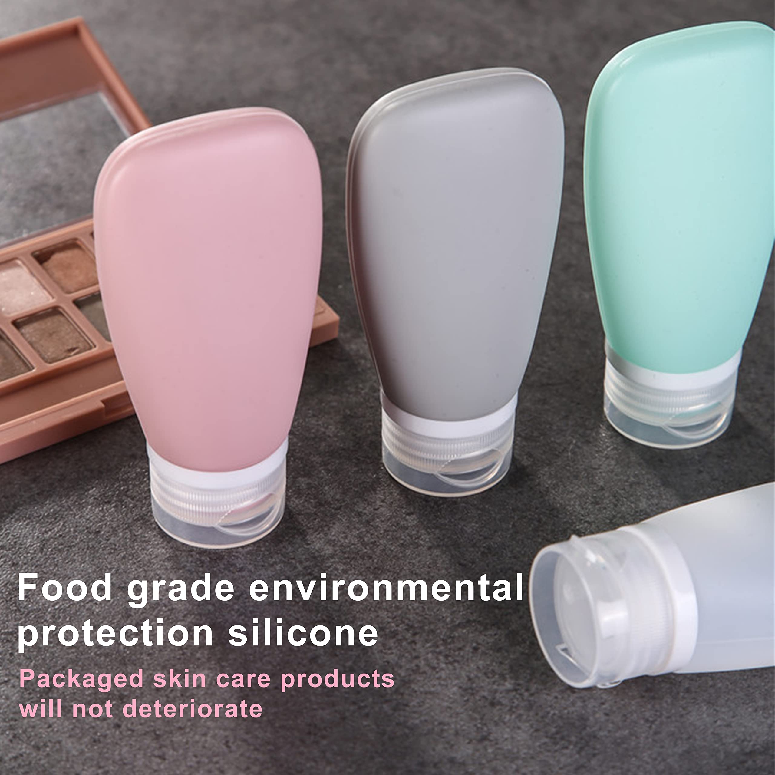Babyshoois 4-Pack TSA Approved Silicone Travel Bottles (3oz/90ml) - Leakproof Squeeze Containers for Toiletries, BPA Free - Perfect for Airplane Carry-On, Gym Essentials & Vacation Toiletry Organization