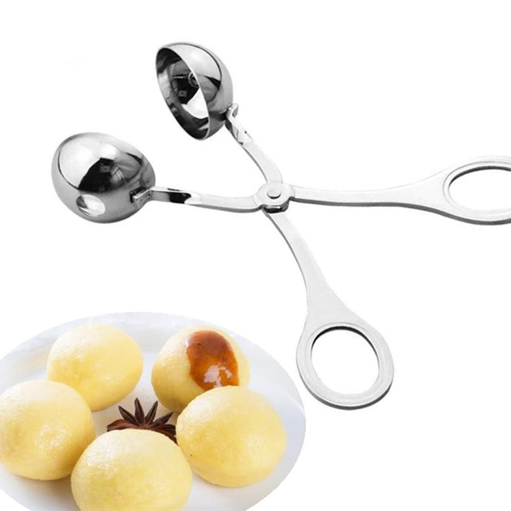 2-Pack Stainless Steel Meatball Scoop Maker - Non-Stick Meat Baller Tool for Perfect Meatballs, Cakes, Ice Cream & Fruit Melon Balls | Ideal for Cooking, Baking & Food Prep
