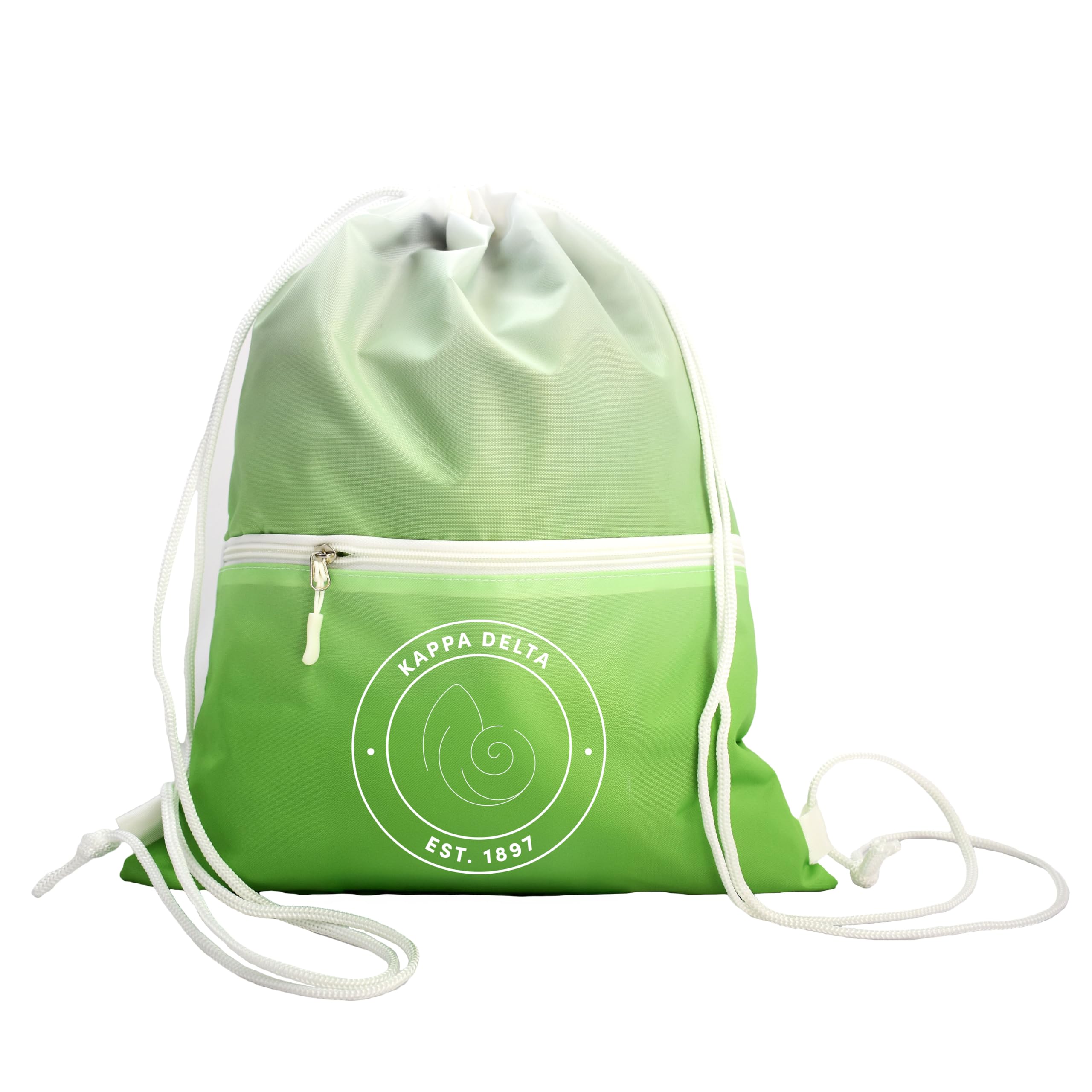 Kappa Delta Sorority Drawstring Backpack - Ombre Color Design, Lightweight & Durable for College, Gym, Travel & Campus Life