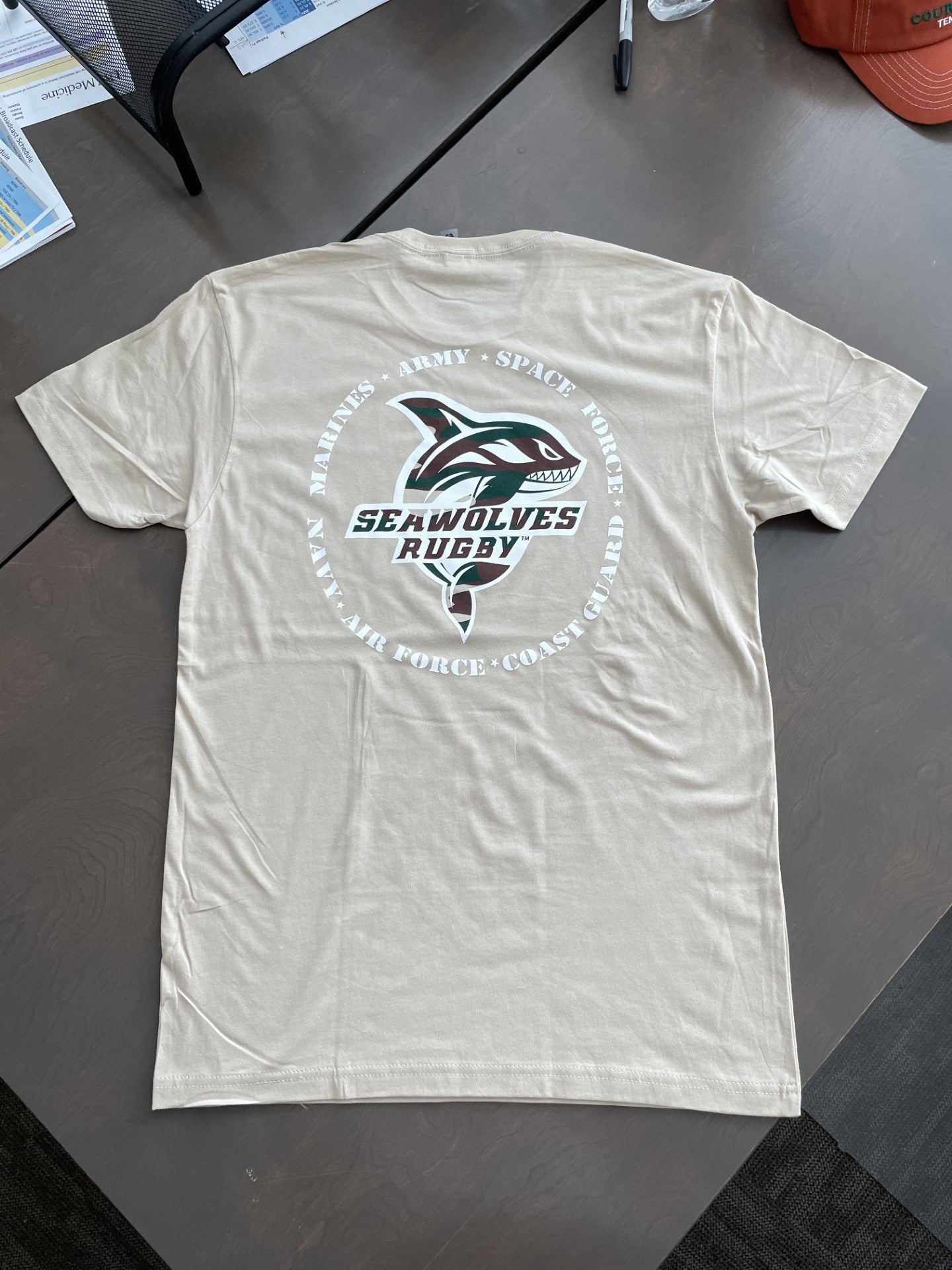 Seattle Seawolves 2024 Military Appreciation T-Shirt - Men's Rugby Fan Gear for Game Day & Veterans Support